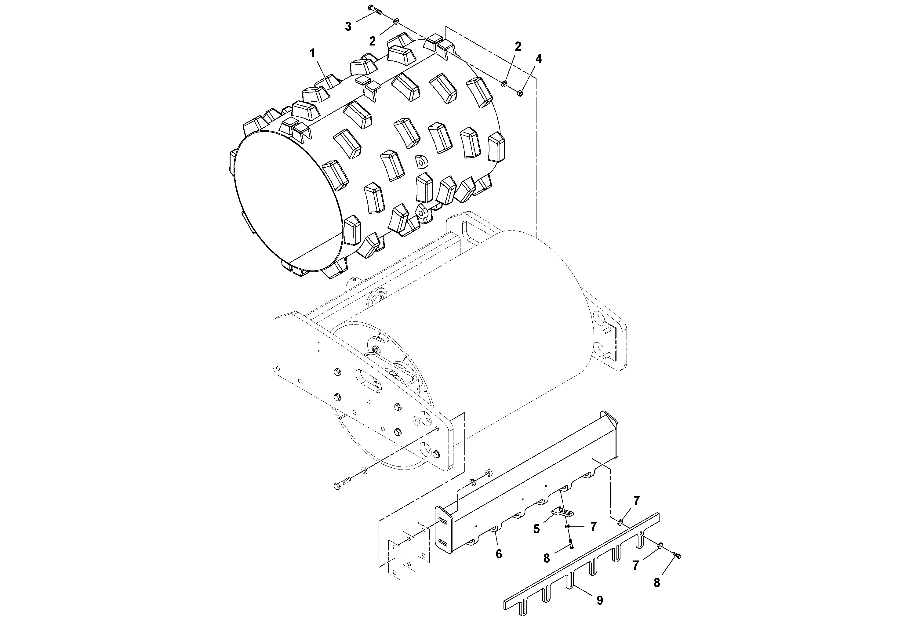 Схема запчастей Volvo SD45D/SD45F S/N 197409 - - 80573 Bolt-on Shell Installation 