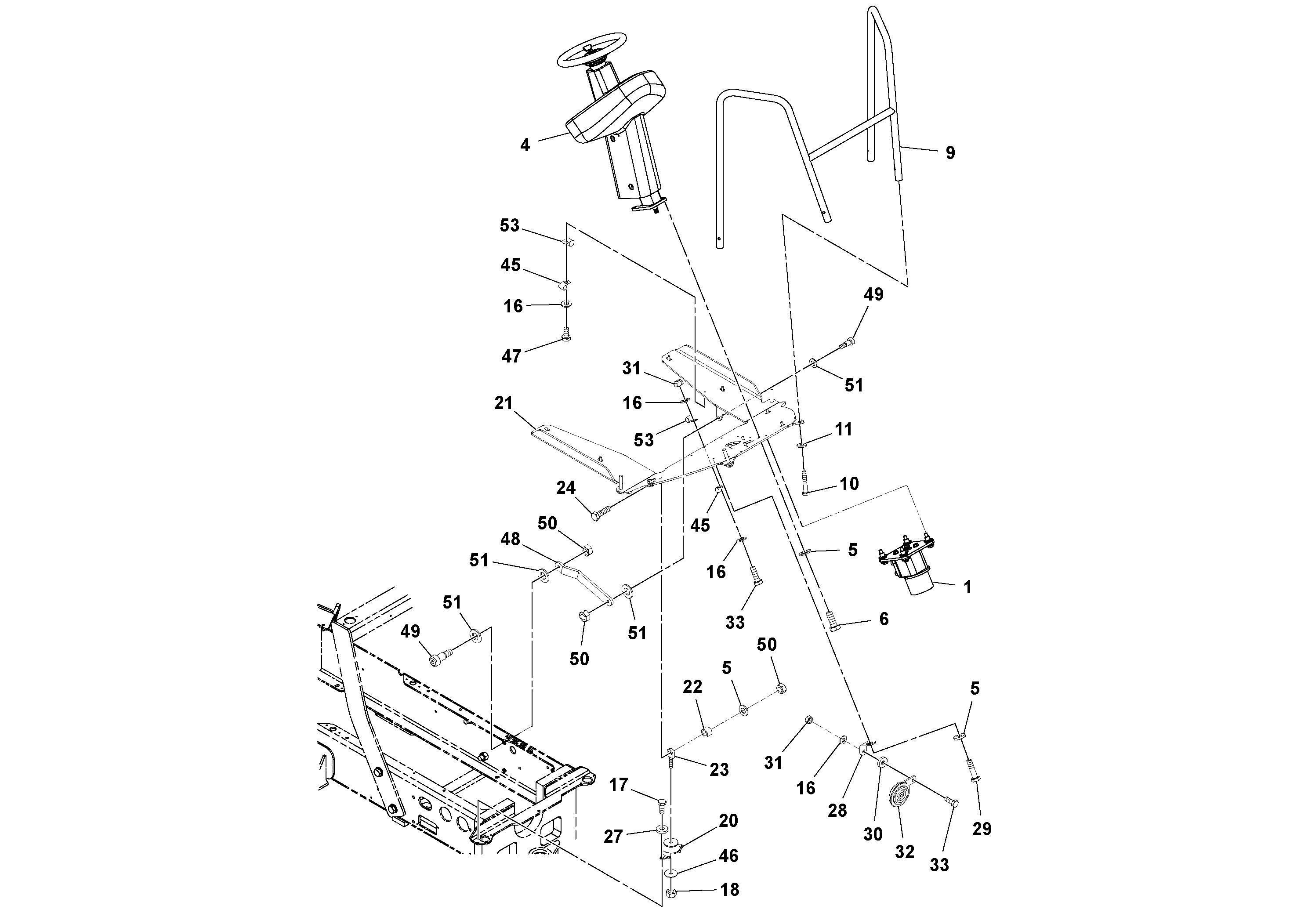 Схема запчастей Volvo SD45D/SD45F S/N 197409 - - 106735 Operators Platform Installation 