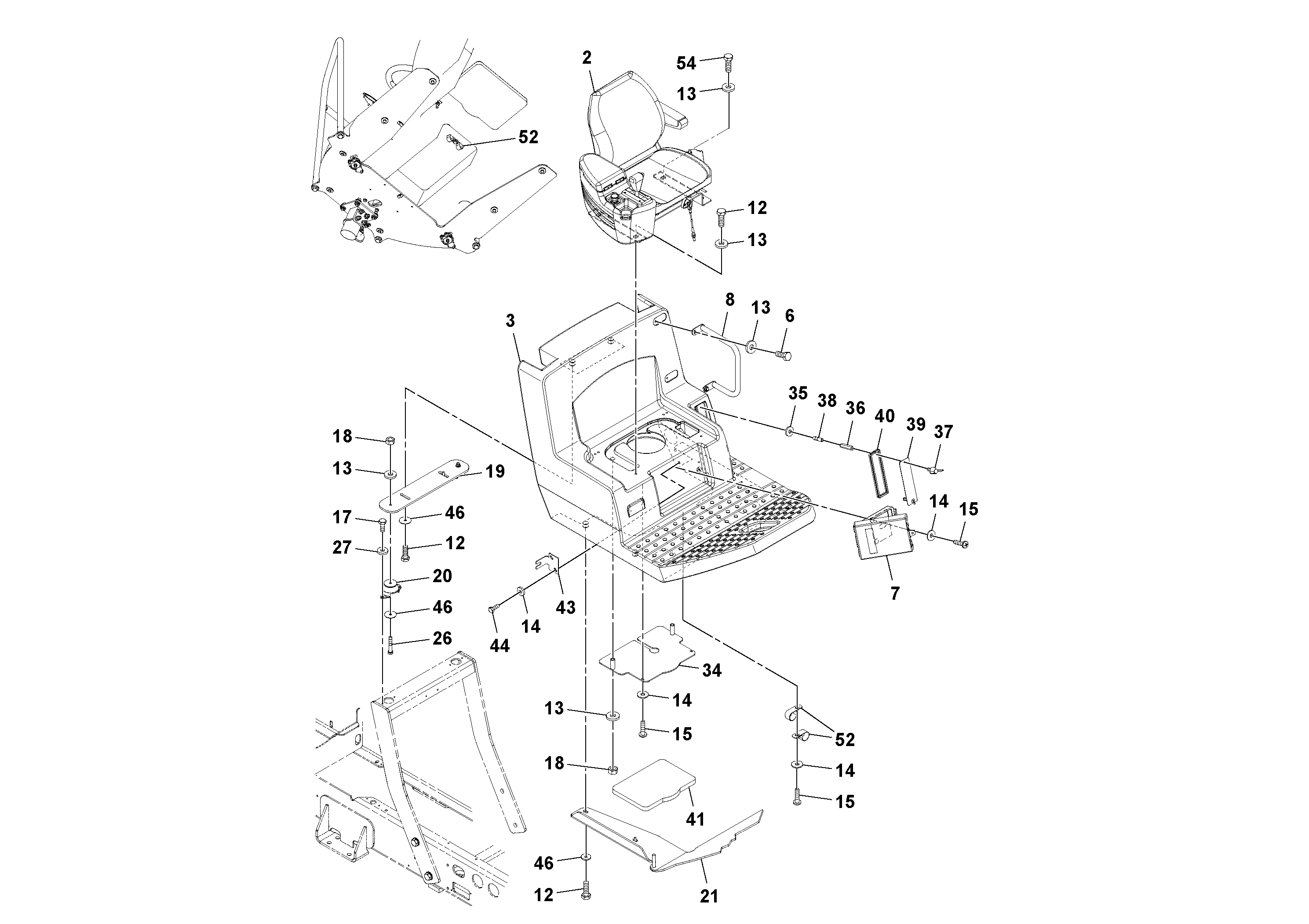 Схема запчастей Volvo SD45D/SD45F S/N 197409 - - 74574 Operators Platform Installation 