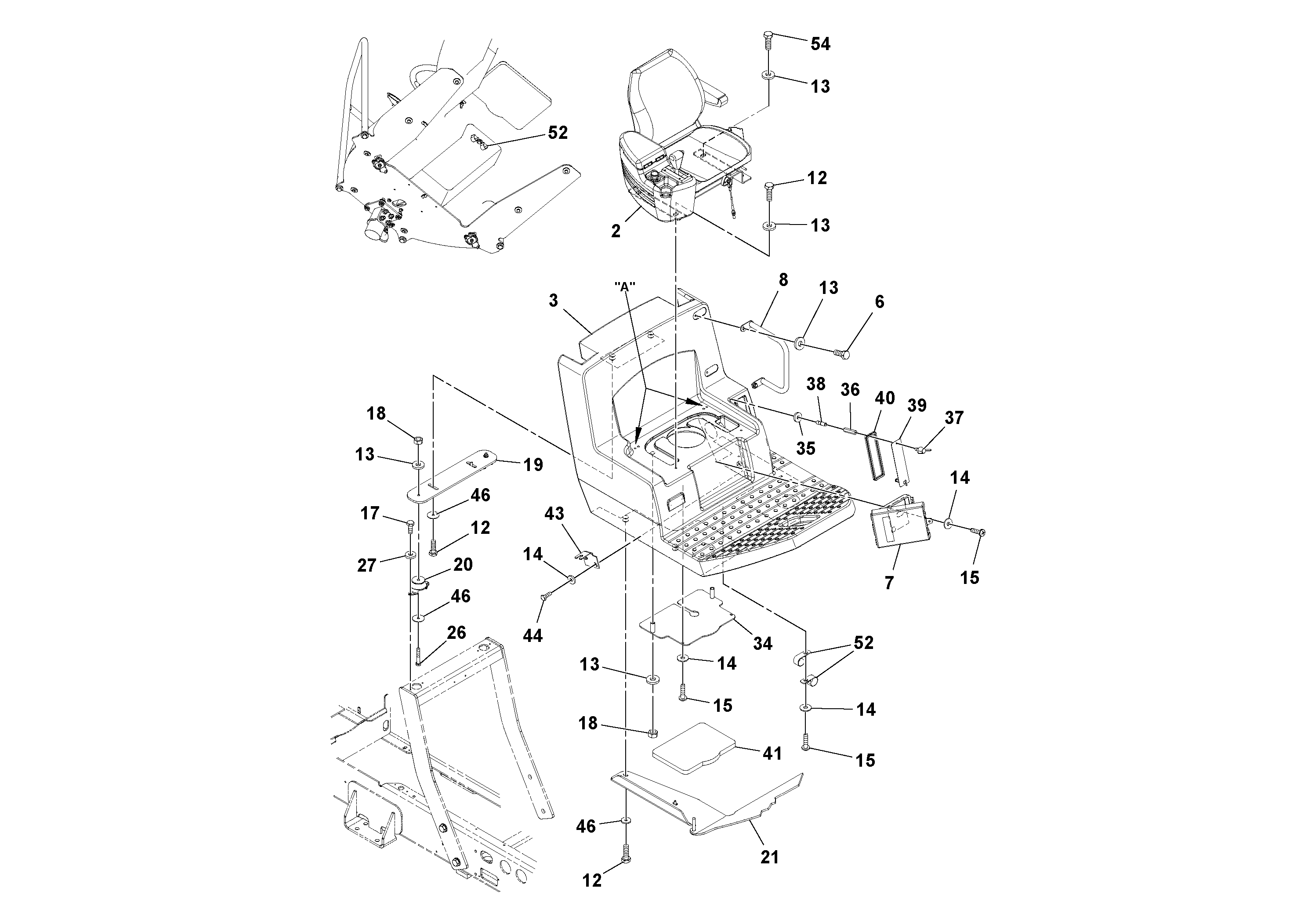 Схема запчастей Volvo SD45D/SD45F S/N 197409 - - 75994 Operators Platform Installation 
