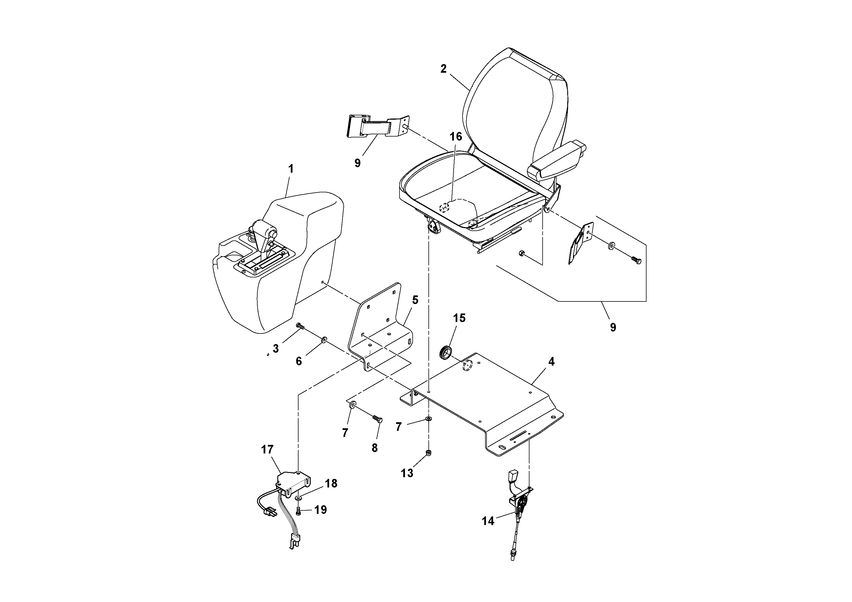 Схема запчастей Volvo SD45D/SD45F S/N 197409 - - 52259 Seat Assembly 