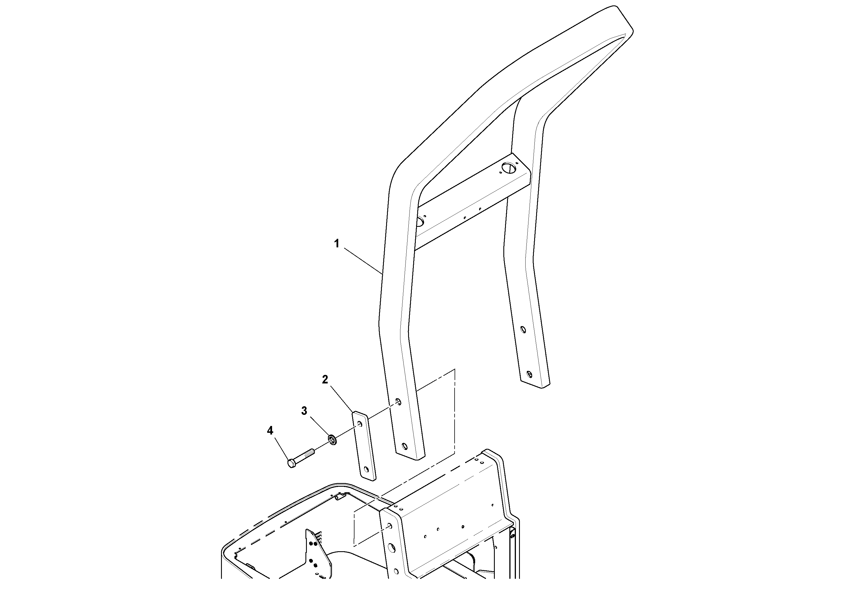 Схема запчастей Volvo SD45D/SD45F S/N 197409 - - 74678 Arch ROPS Installation 