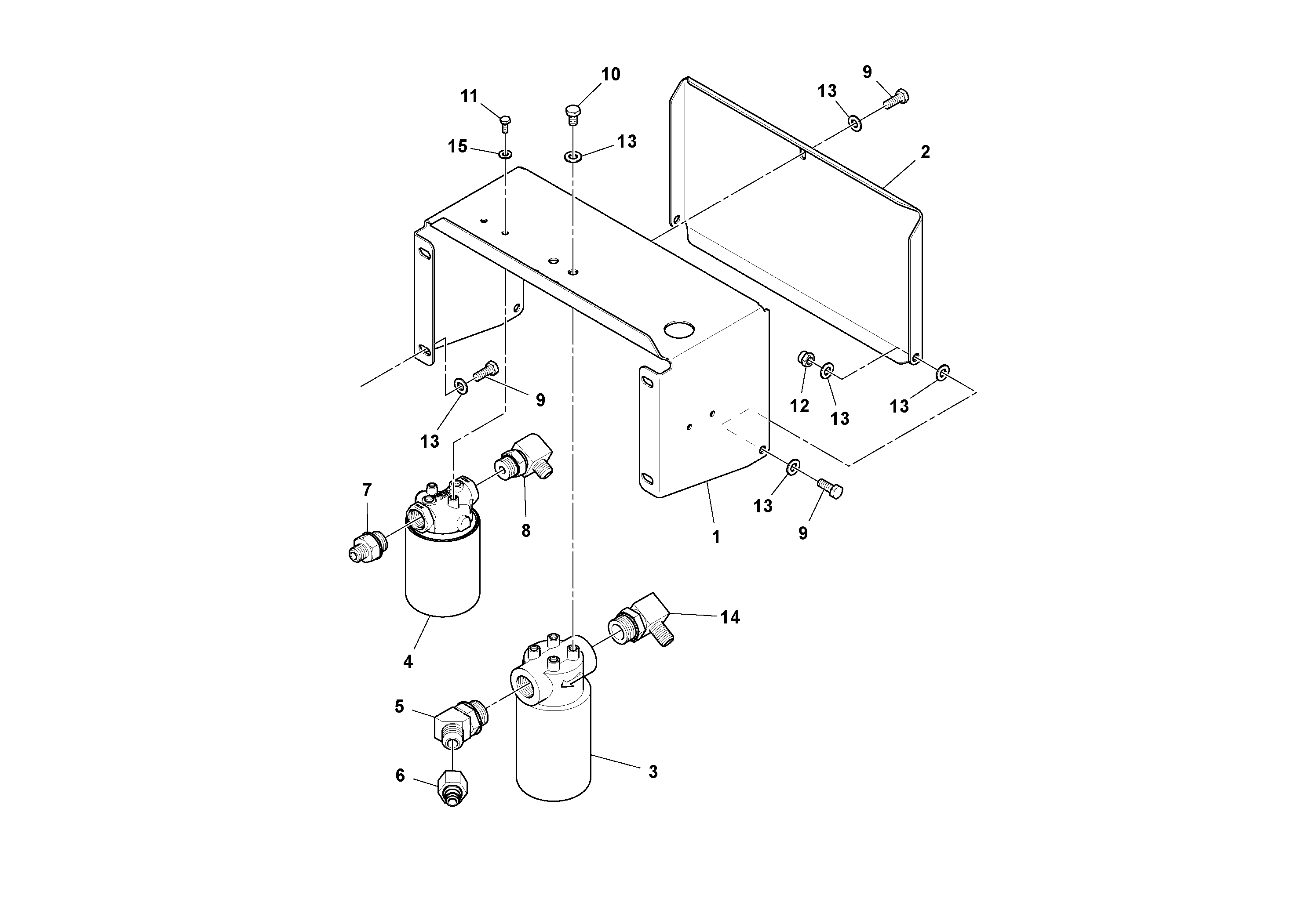 Схема запчастей Volvo SD45D/SD45F S/N 197409 - - 52450 Hydraulic Filter Installation 