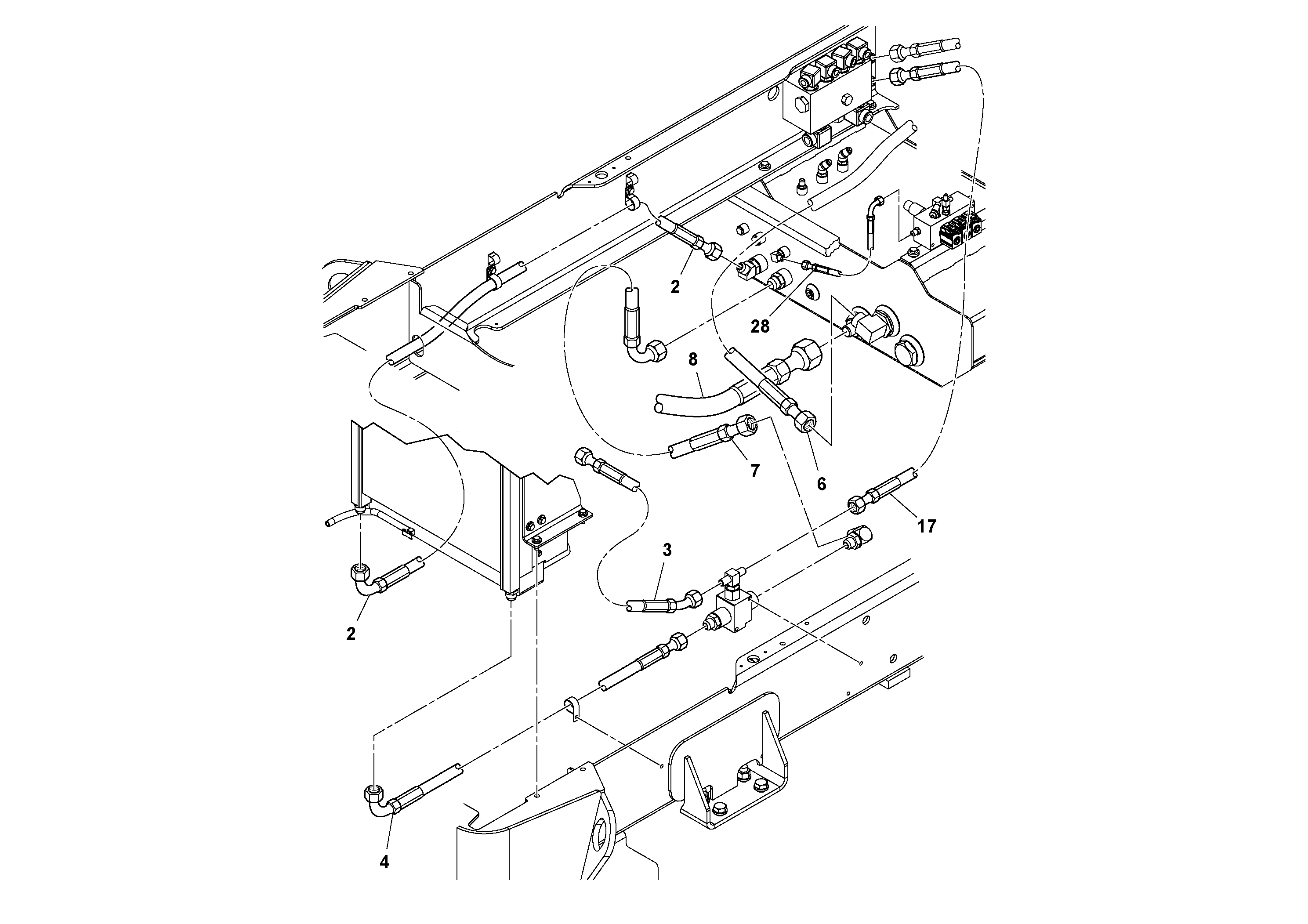 Схема запчастей Volvo SD45D/SD45F S/N 197409 - - 54926 Hoses Installation 