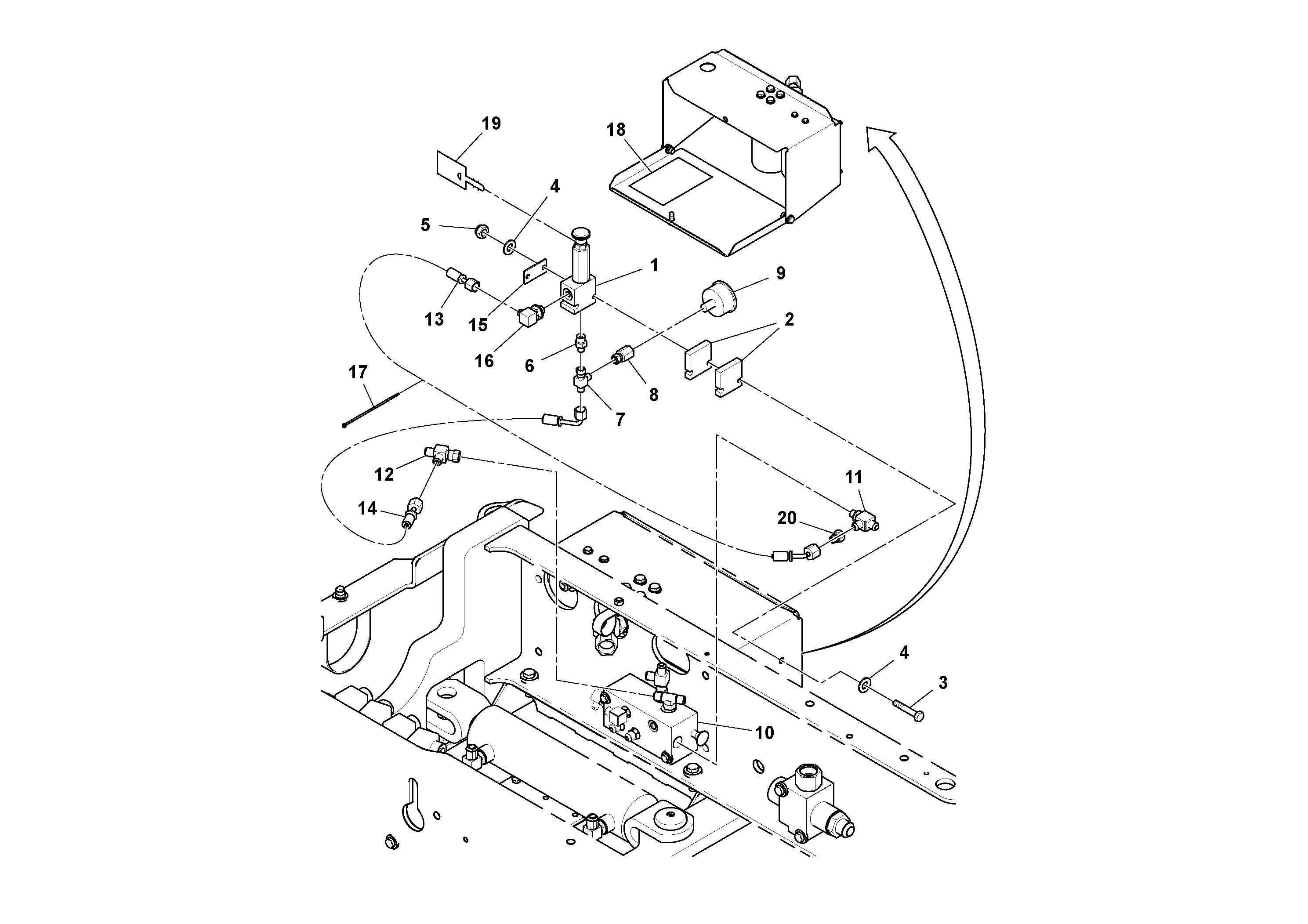 Схема запчастей Volvo SD45D/SD45F S/N 197409 - - 78361 Tow Valve Installation 