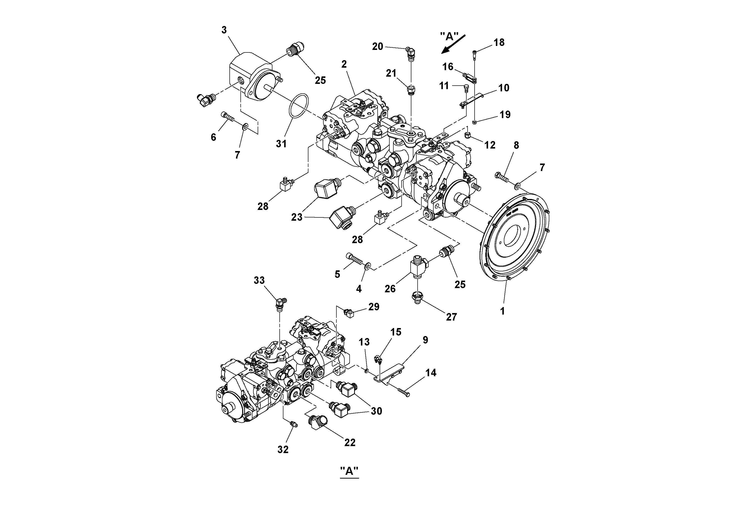 Схема запчастей Volvo SD45D/SD45F S/N 197409 - - 52457 Pump Stack Assembly 