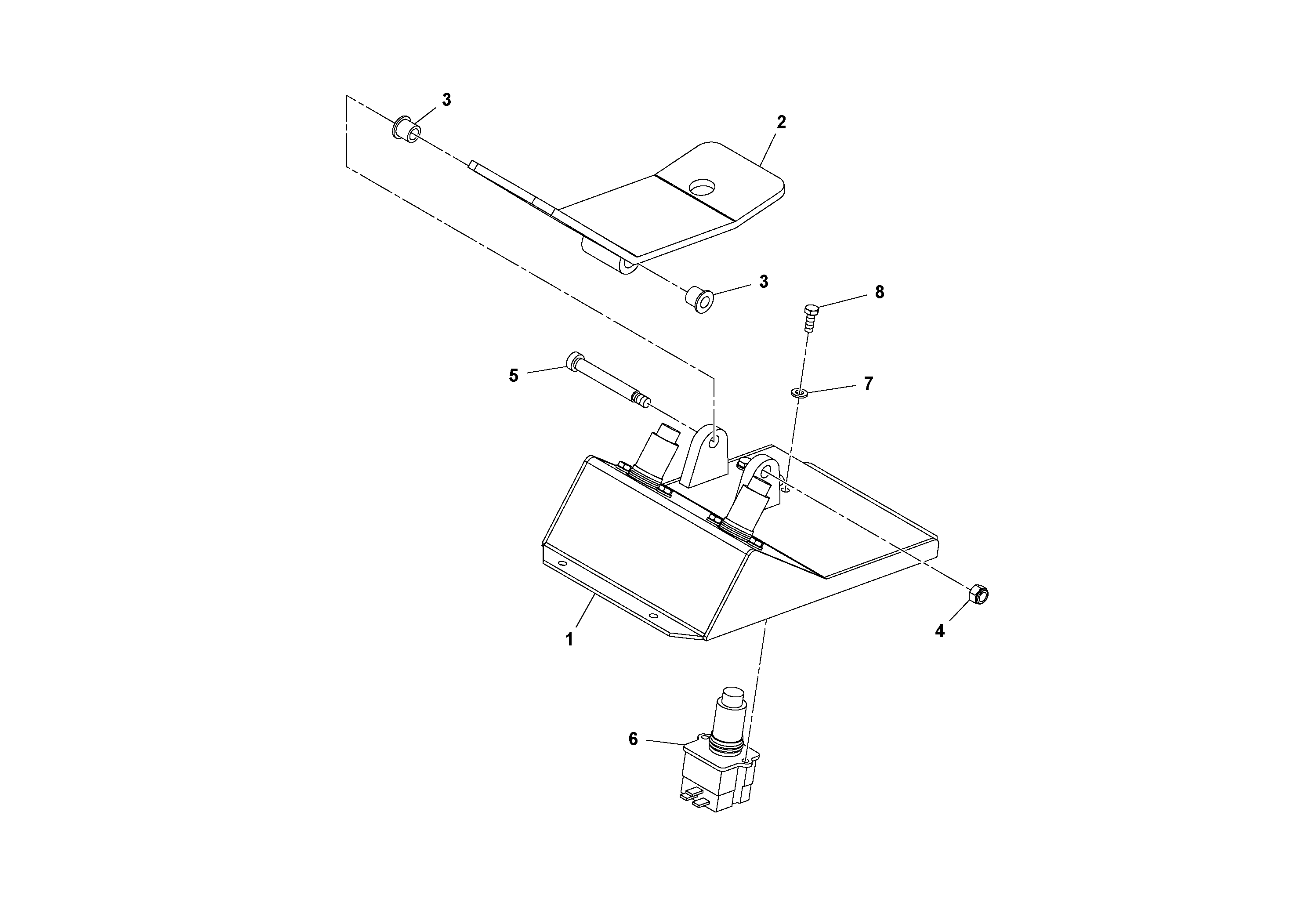 Схема запчастей Volvo SD45D/SD45F S/N 197409 - - 61325 Foot Pedal Assembly 