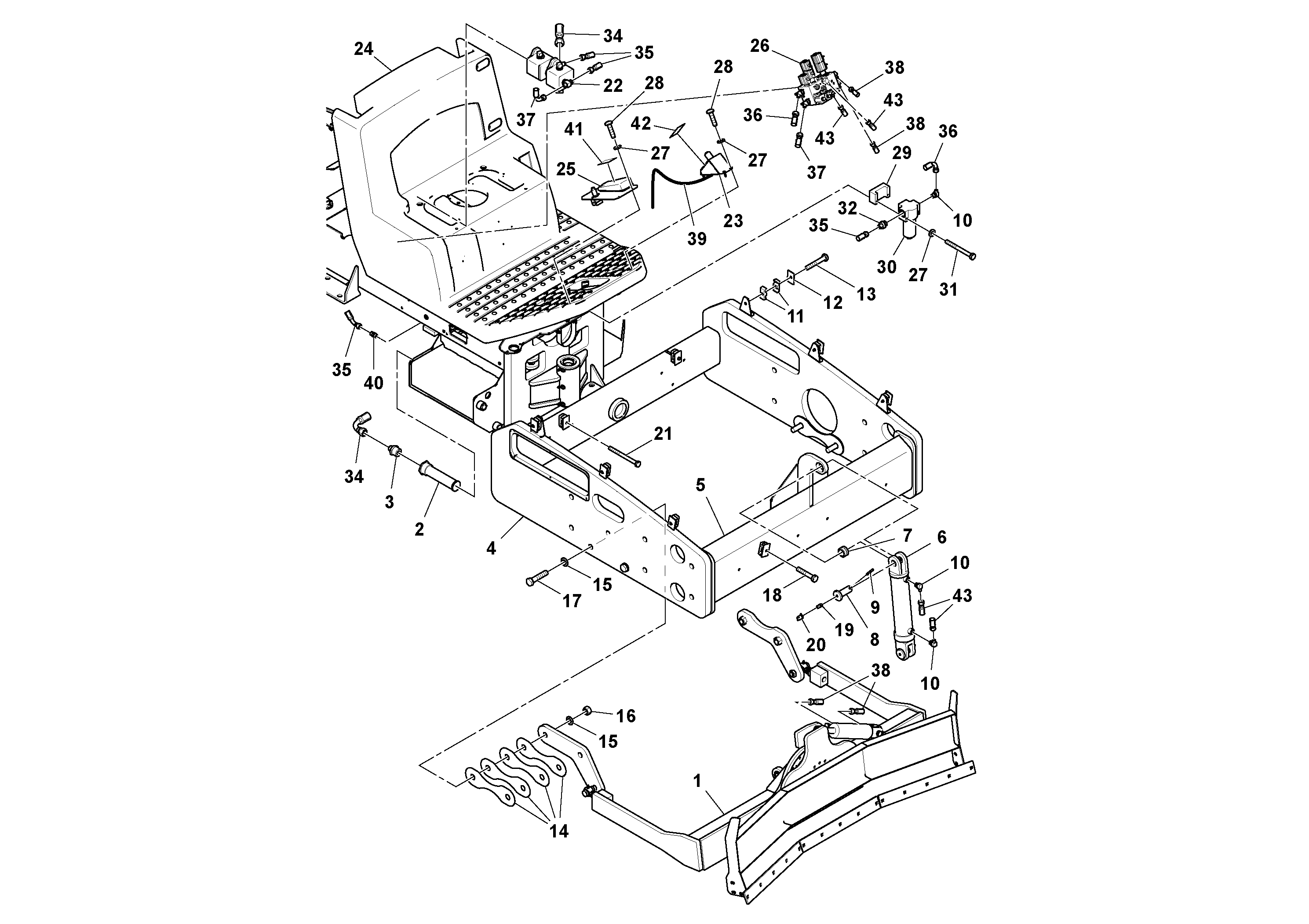 Схема запчастей Volvo SD45D/SD45F S/N 197409 - - 68236 Tilt Blade Installation 