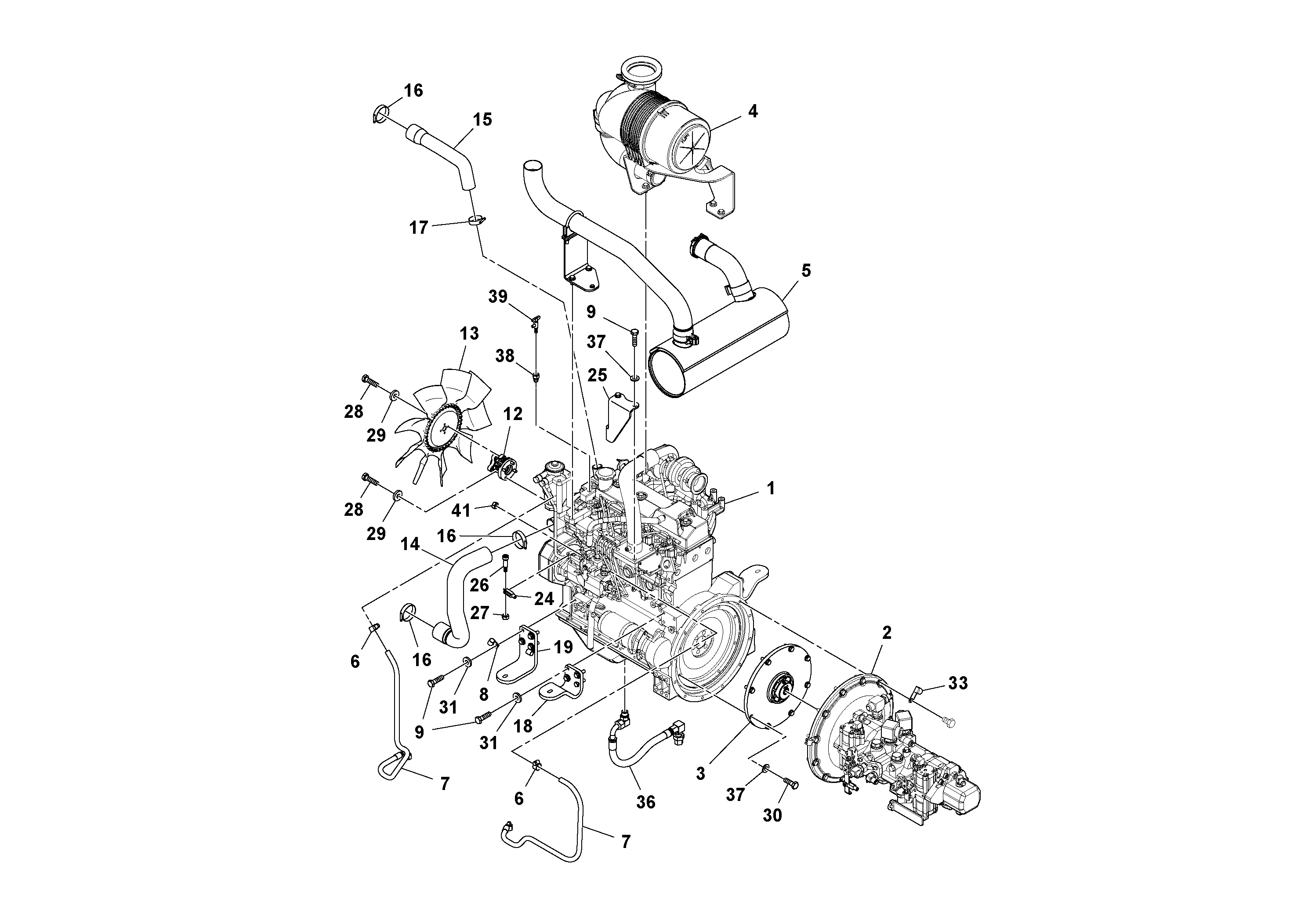 Схема запчастей Volvo SD45D/SD45F S/N 197409 - - 49649 Двигатель в сборе 