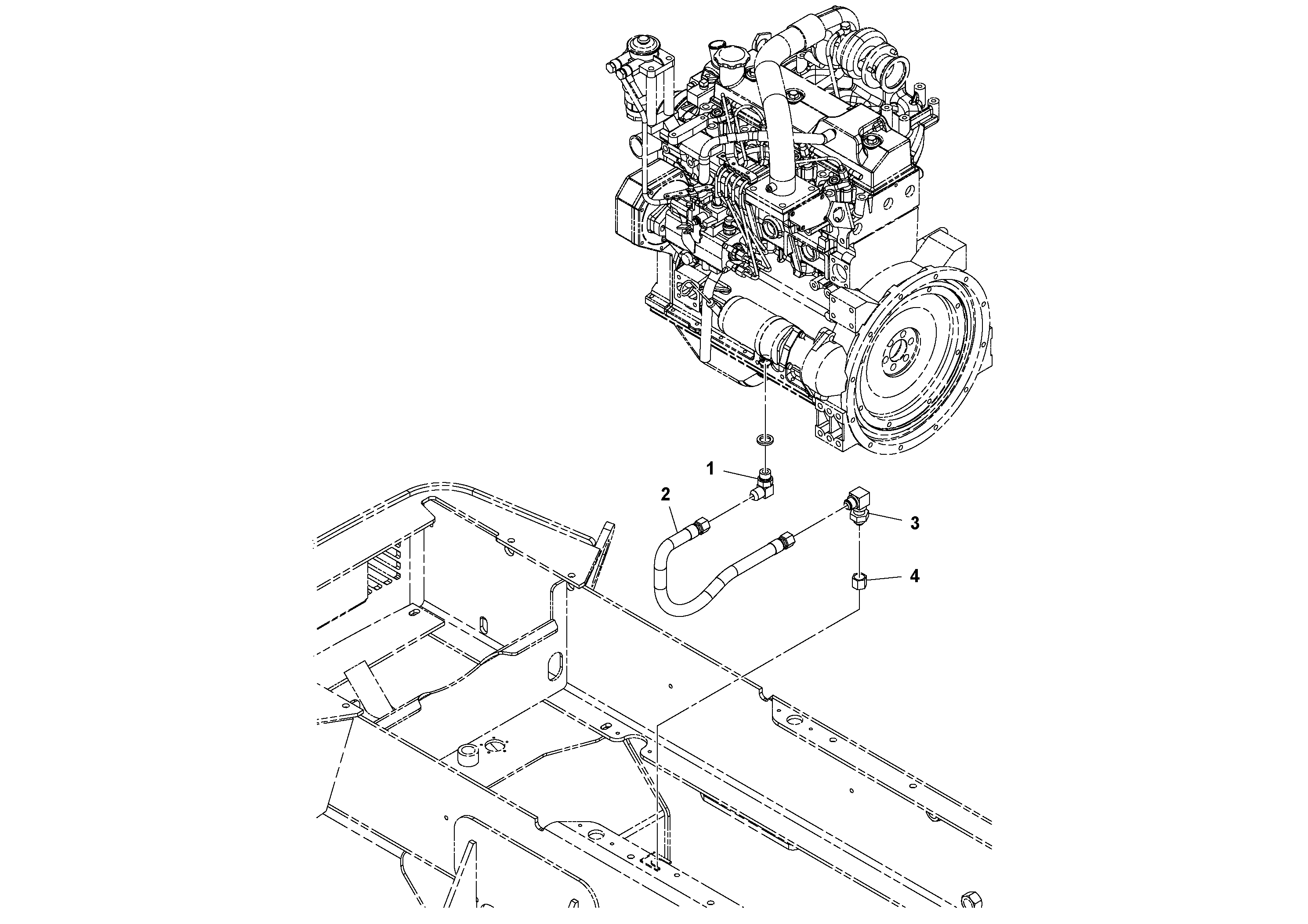 Схема запчастей Volvo SD45D/SD45F S/N 197409 - - 49720 Remote Oil Drain Assembly 