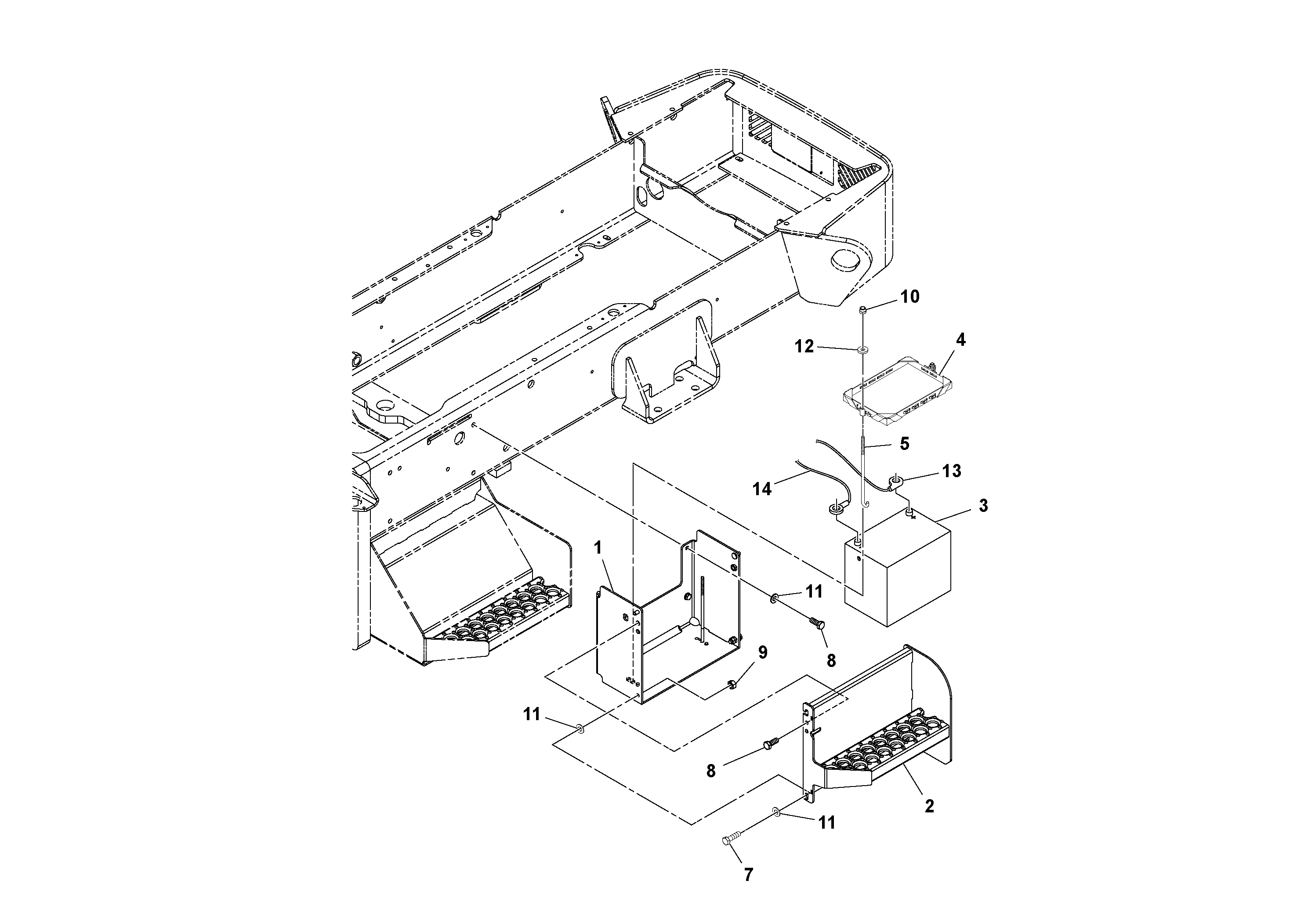 Схема запчастей Volvo SD45D/SD45F S/N 197409 - - 97705 Battery Installation 