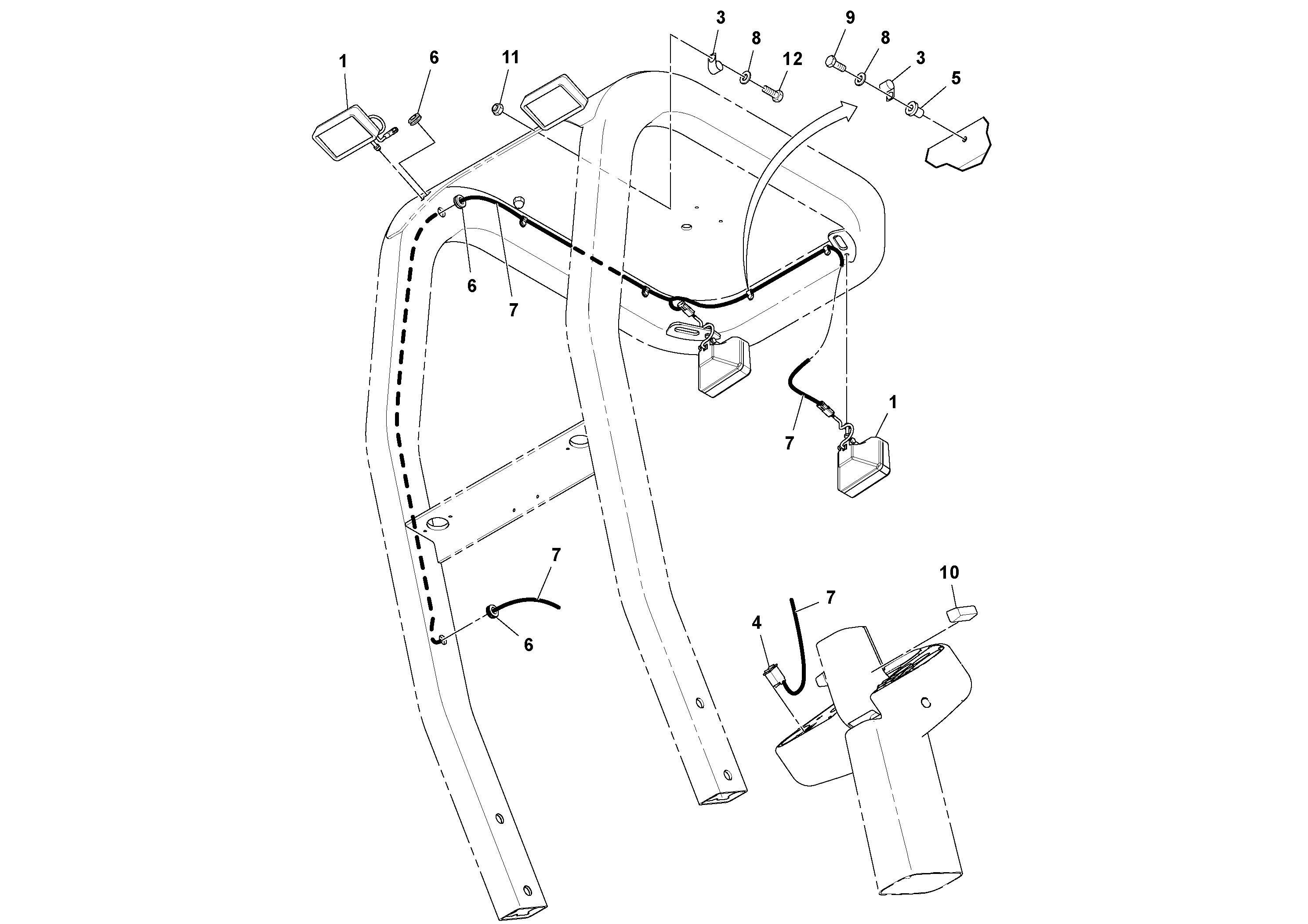 Схема запчастей Volvo SD45D/SD45F S/N 197409 - - 73756 FOPS Work light Installation 