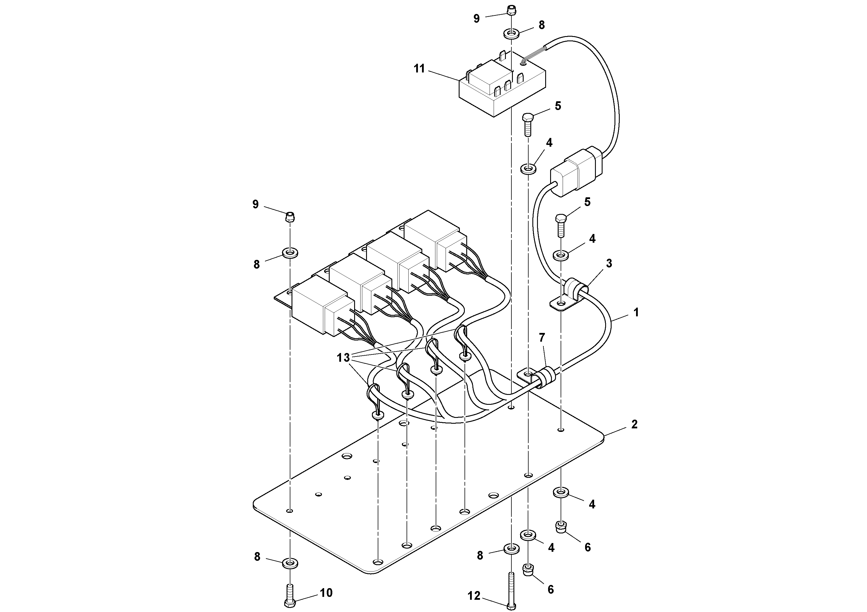 Схема запчастей Volvo SD45D/SD45F S/N 197409 - - 43558 Relay Panel Assembly 