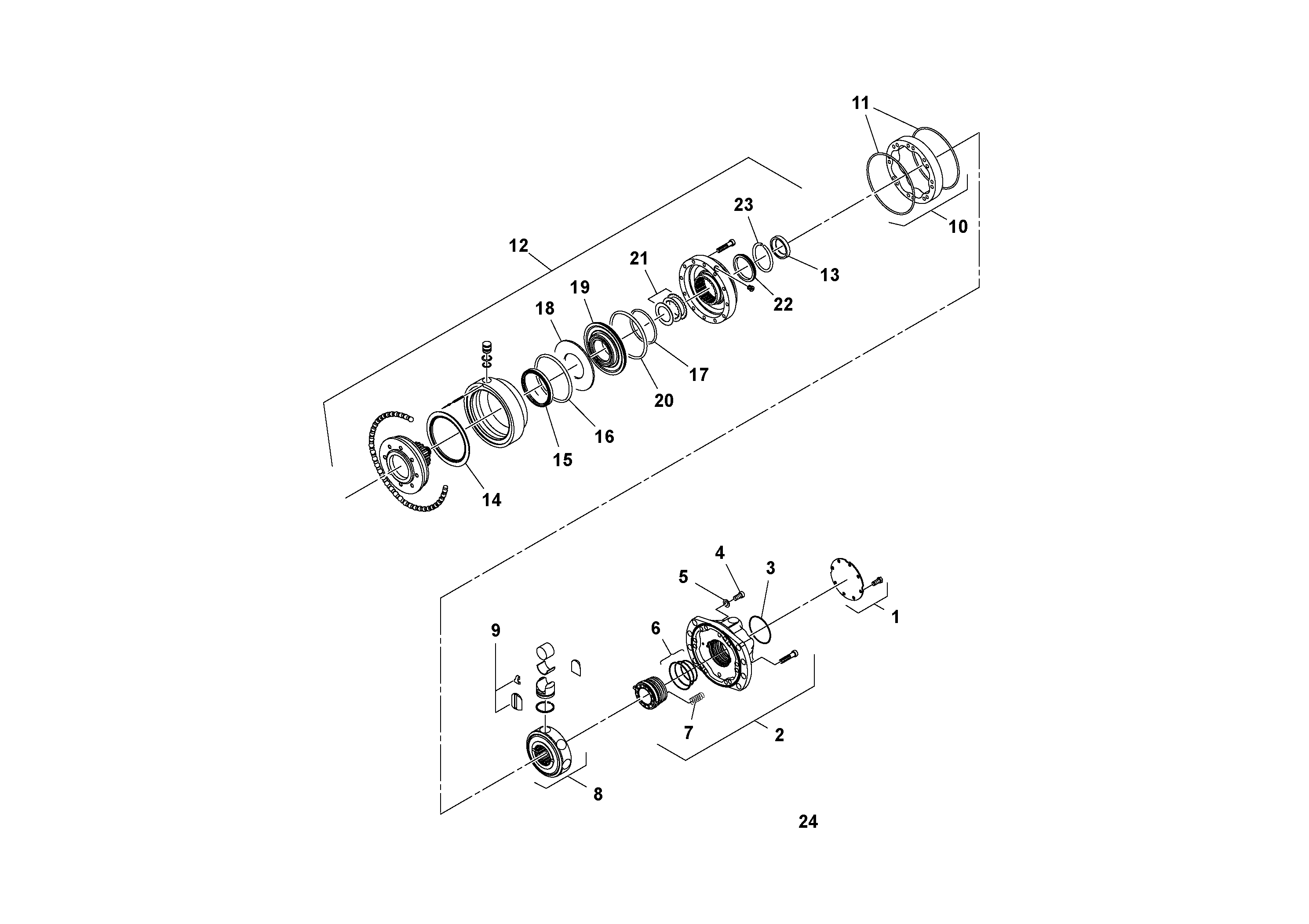 Схема запчастей Volvo SD70D/SD70F/SD77DX/SD77F S/N 197387- - 81880 Drum Drive Motor w/brake 