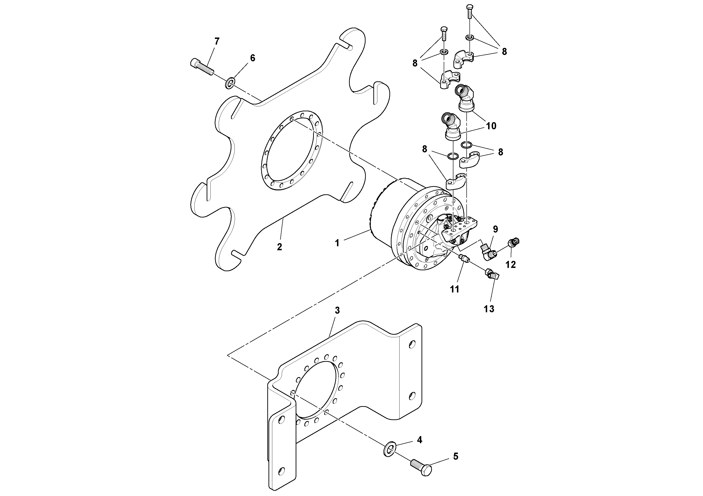 Схема запчастей Volvo SD70D/SD70F/SD77DX/SD77F S/N 197387- - 83093 Drum Drive Assembly 