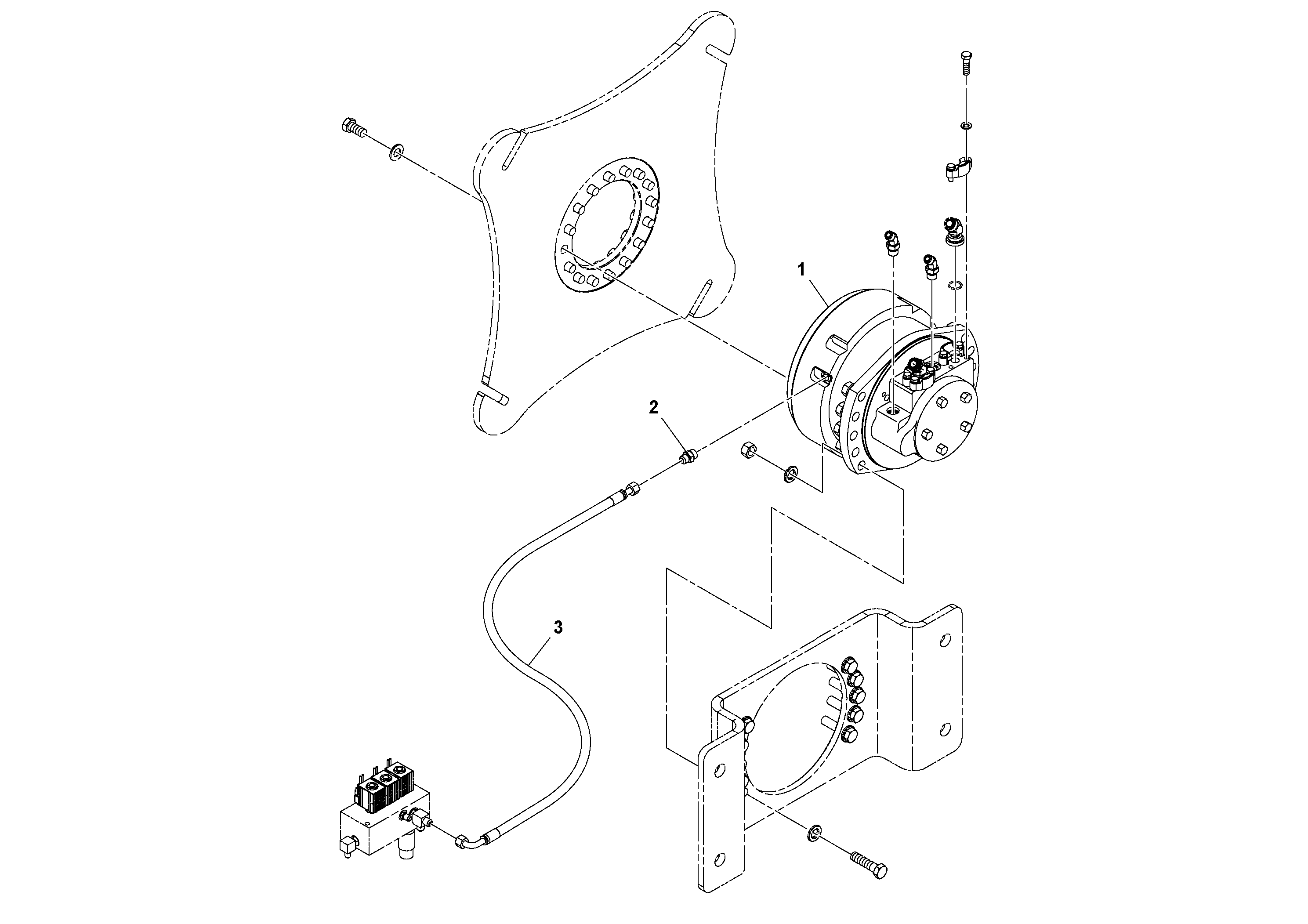 Схема запчастей Volvo SD70D/SD70F/SD77DX/SD77F S/N 197387- - 84776 Drum Drive w/brake Installation 