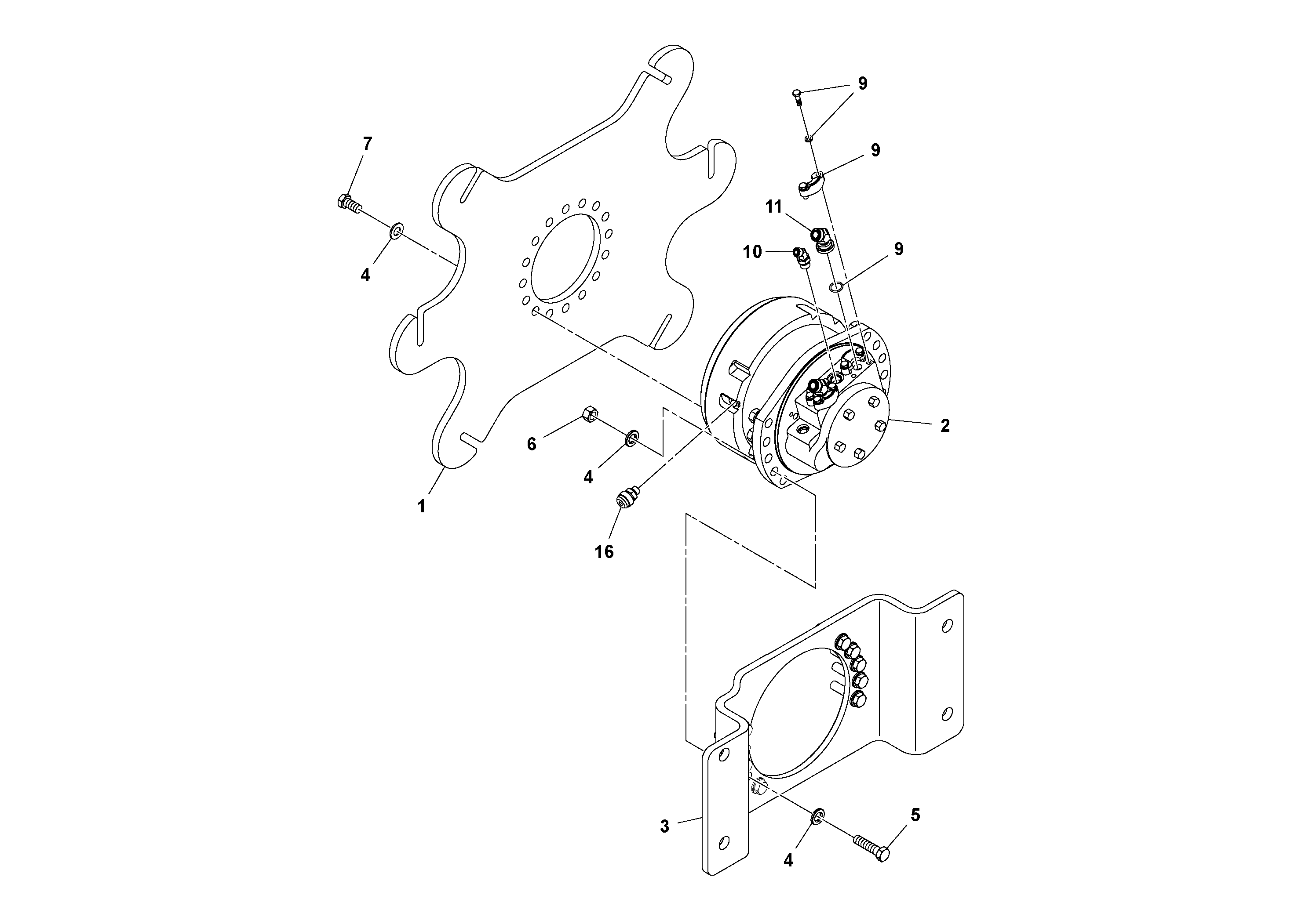 Схема запчастей Volvo SD70D/SD70F/SD77DX/SD77F S/N 197387- - 90654 Drum Drive Assembly 