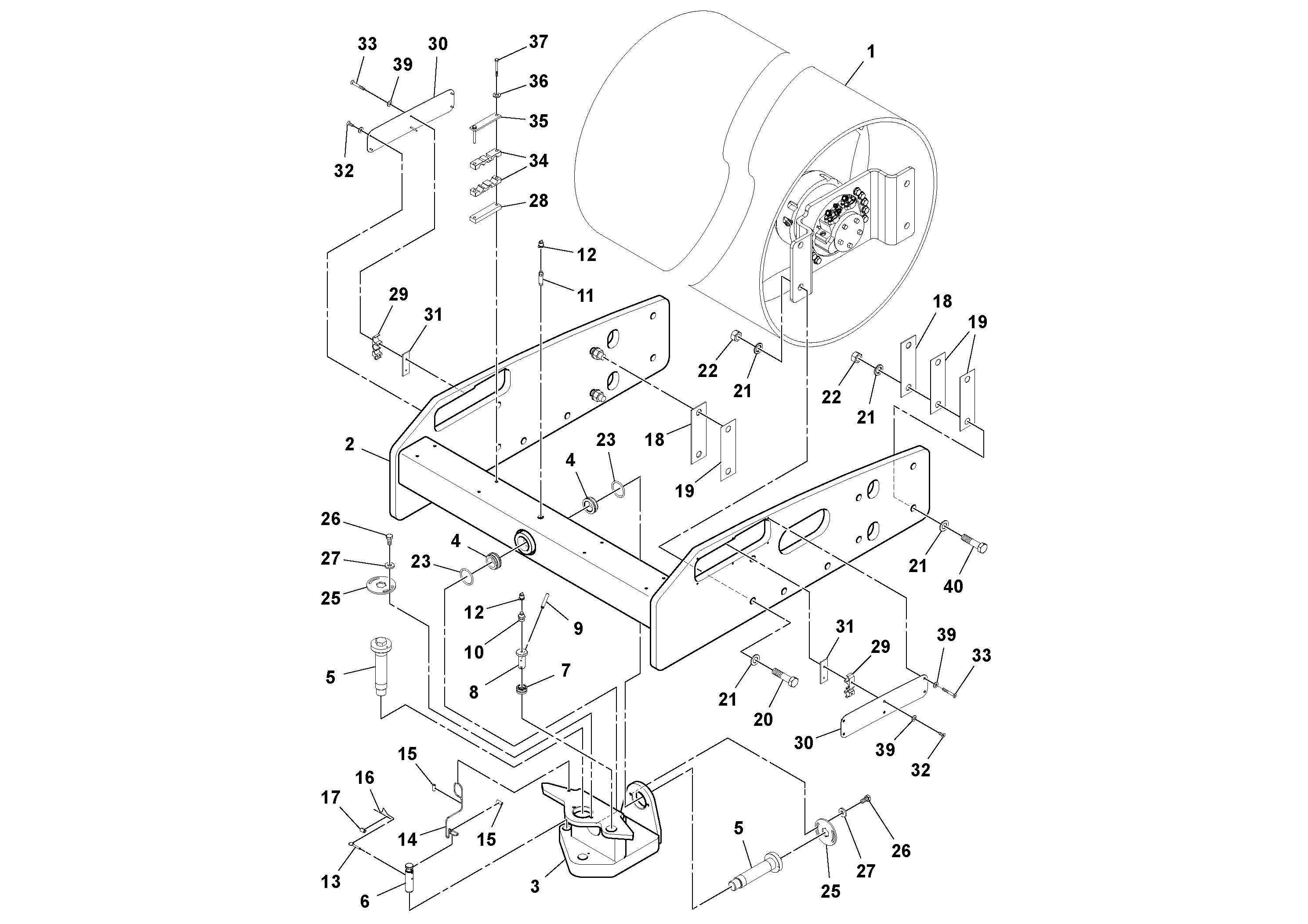 Схема запчастей Volvo SD70D/SD70F/SD77DX/SD77F S/N 197387- - 81706 Front Frame Installation 