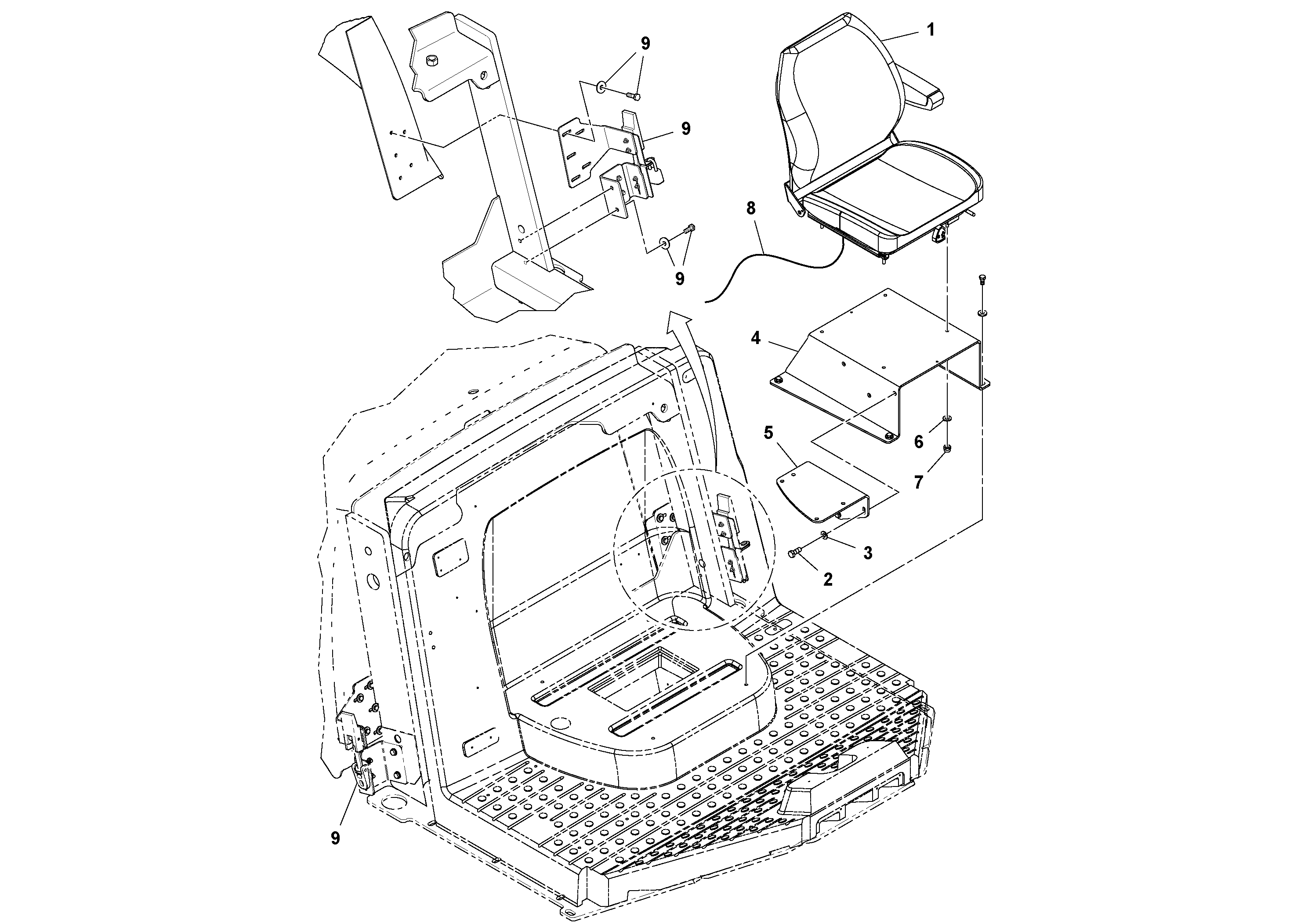 Схема запчастей Volvo SD70D/SD70F/SD77DX/SD77F S/N 197387- - 82682 No ROPS Installation 