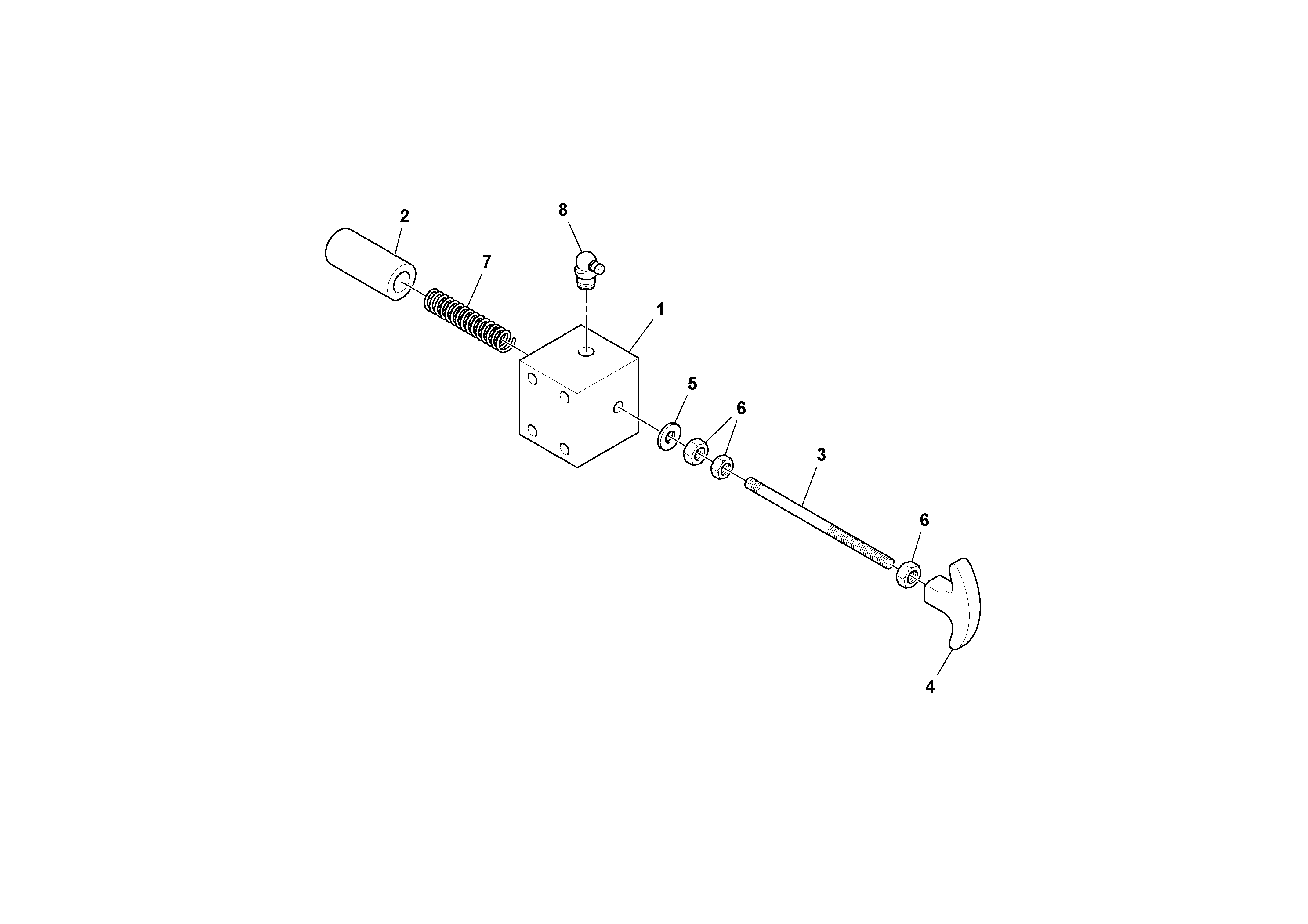 Схема запчастей Volvo SD70D/SD70F/SD77DX/SD77F S/N 197387- - 86537 Prop Pin Block Assembly 