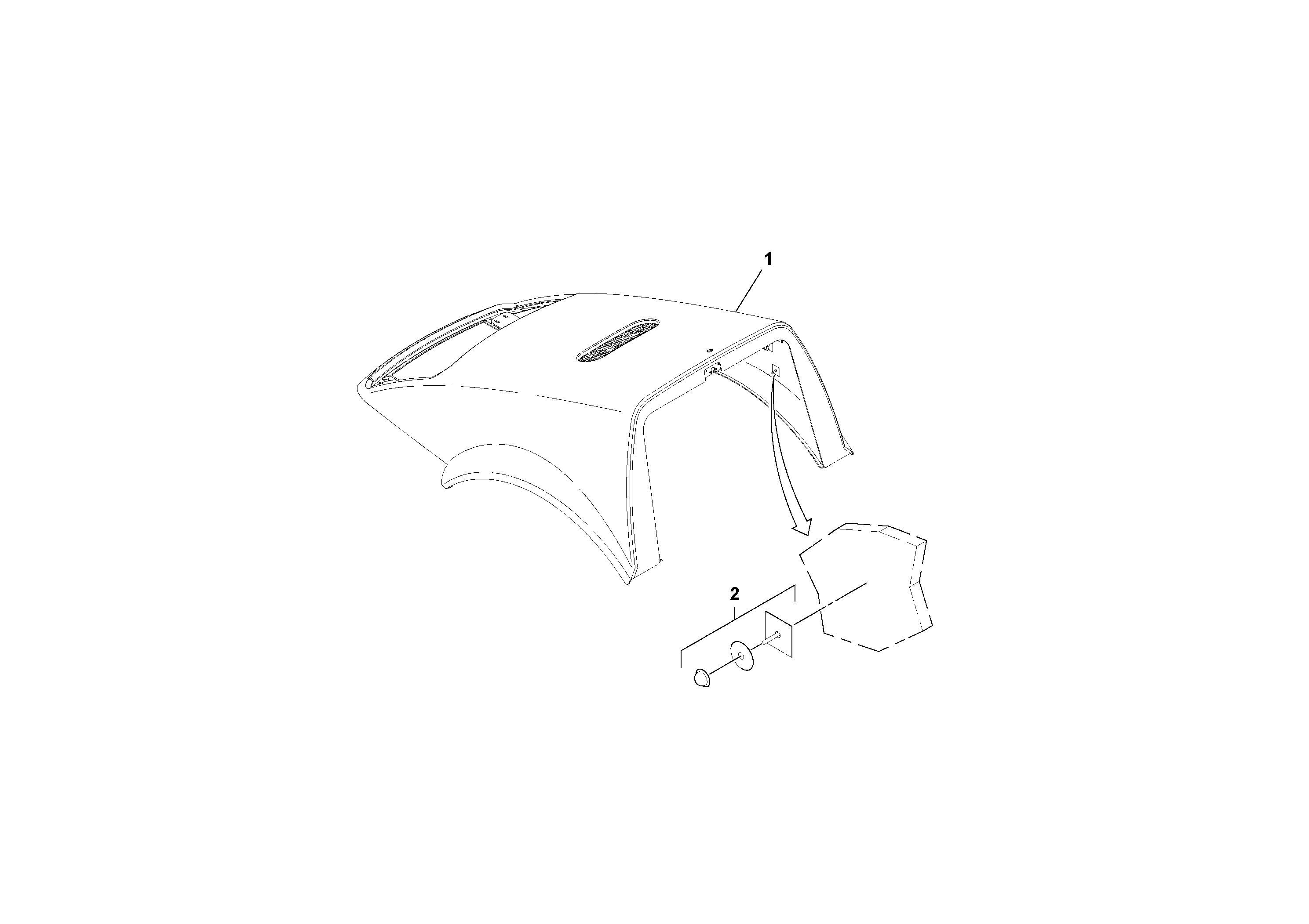 Схема запчастей Volvo SD70D/SD70F/SD77DX/SD77F S/N 197387- - 88152 Hood With Sound Spikes 