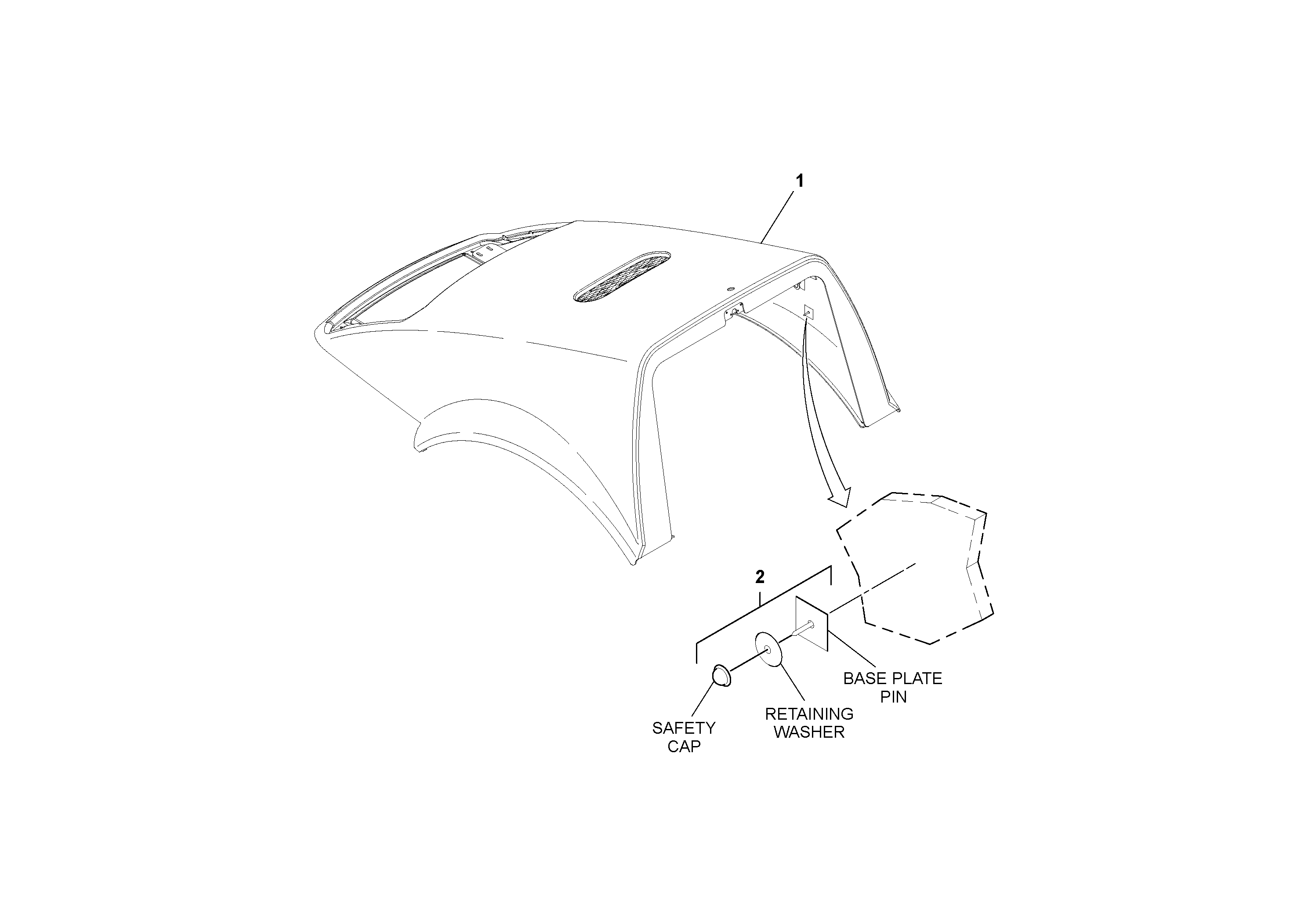 Схема запчастей Volvo SD70D/SD70F/SD77DX/SD77F S/N 197387- - 87157 Hood With Sound Spikes And Pre-cleaner 