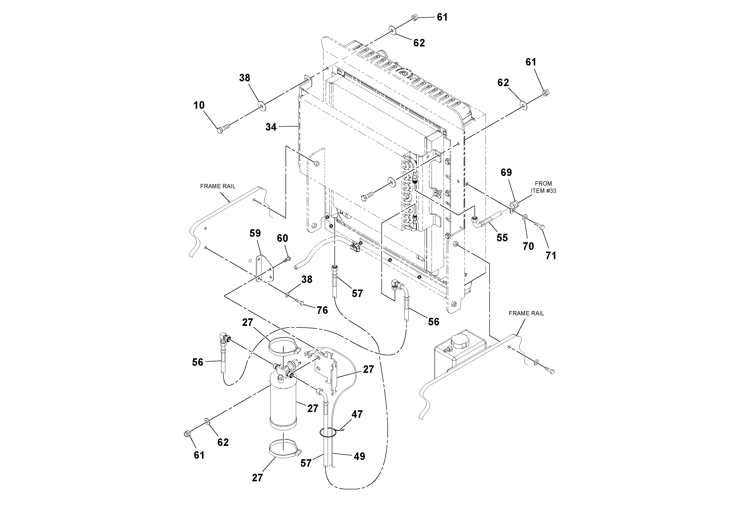 Схема запчастей Volvo SD70D/SD70F/SD77DX/SD77F S/N 197387- - 100028 Cab Heater and Air Conditioning Assembly 