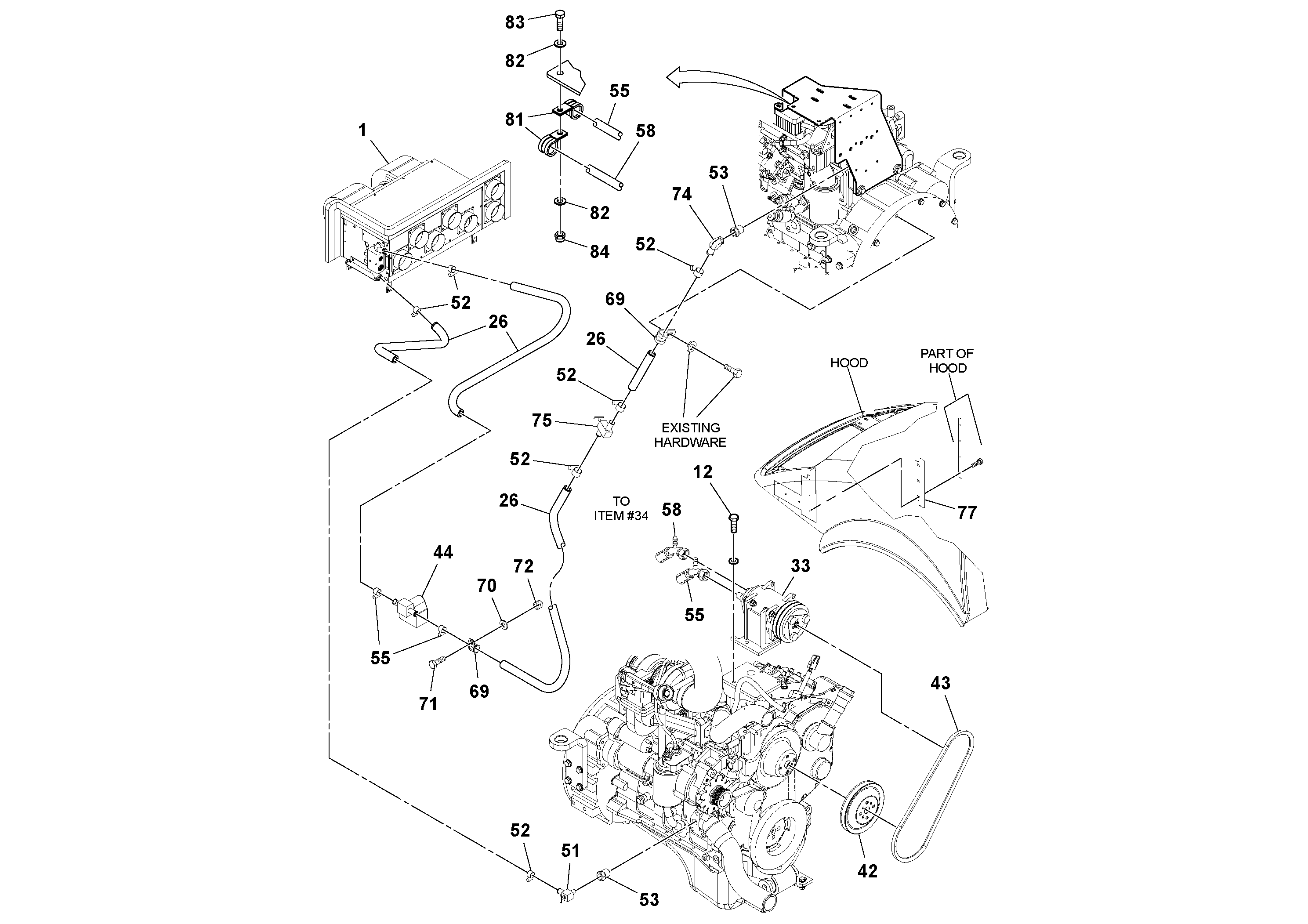 Схема запчастей Volvo SD70D/SD70F/SD77DX/SD77F S/N 197387- - 39017 Cab Heater and Air Conditioning Assembly 