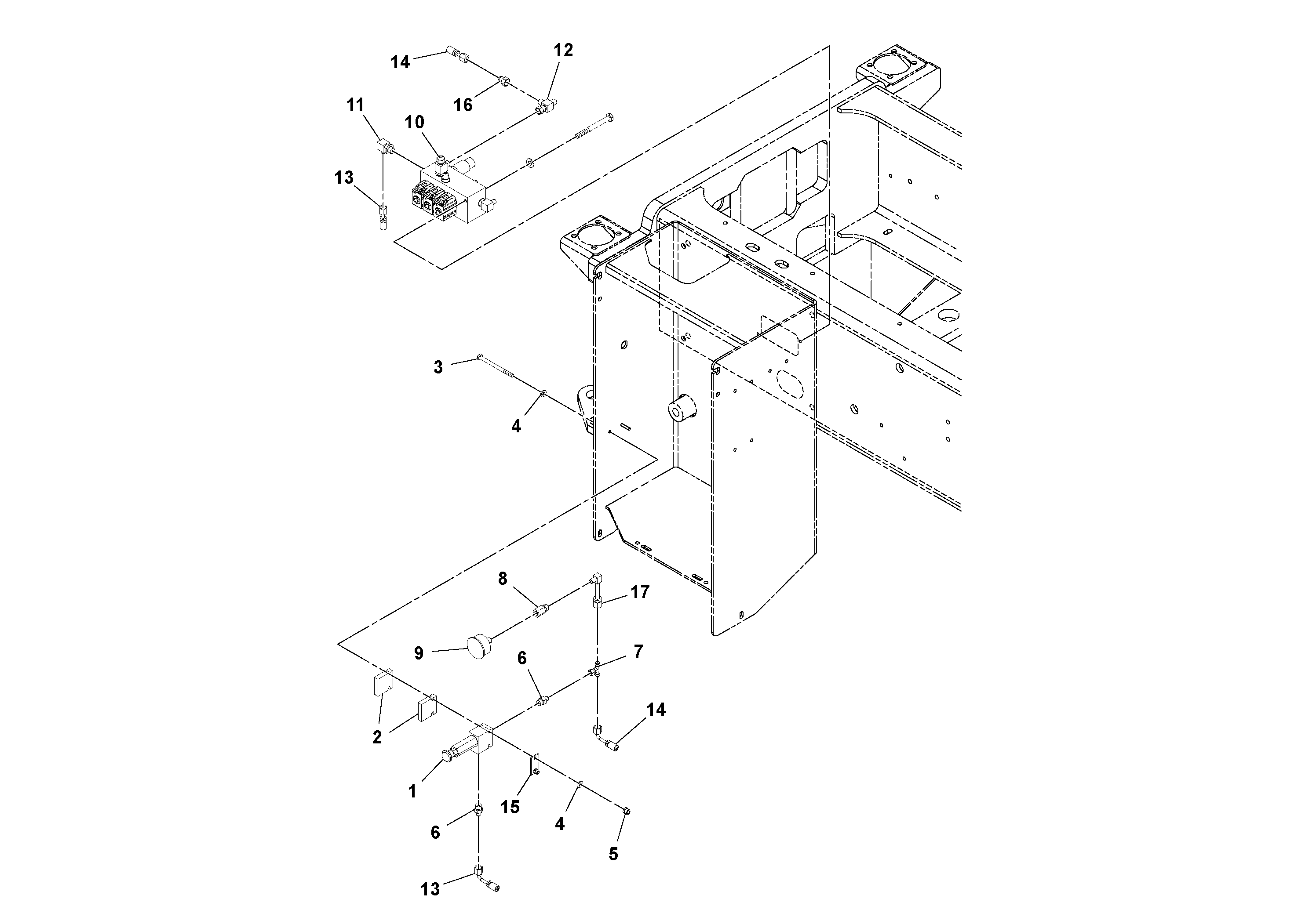 Схема запчастей Volvo SD70D/SD70F/SD77DX/SD77F S/N 197387- - 86292 Brake/shunt And Tow Valve Assembly 