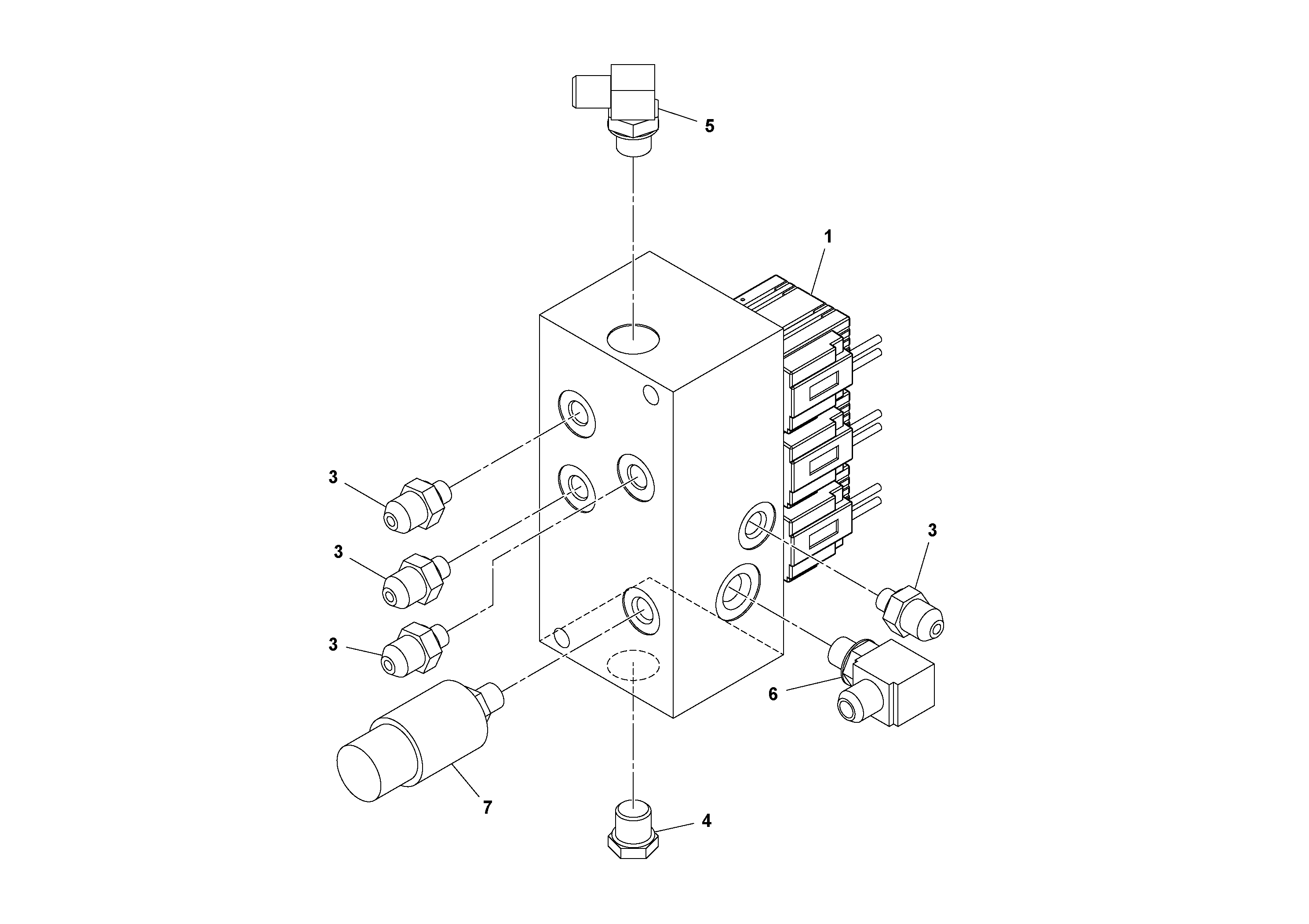 Схема запчастей Volvo SD70D/SD70F/SD77DX/SD77F S/N 197387- - 89723 Manifold Assembly 
