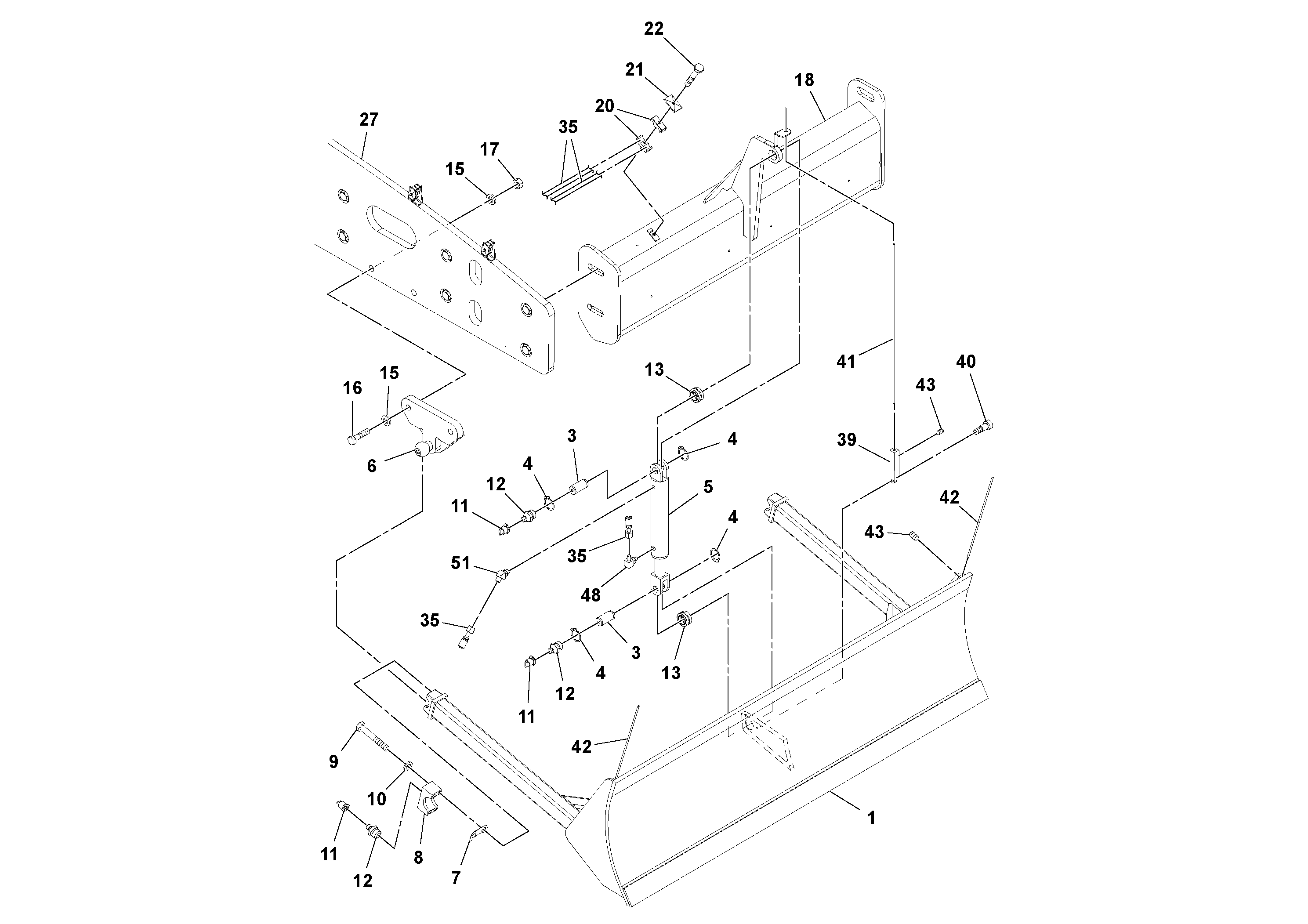 Схема запчастей Volvo SD70D/SD70F/SD77DX/SD77F S/N 197387- - 89350 Leveling Blade Installation 