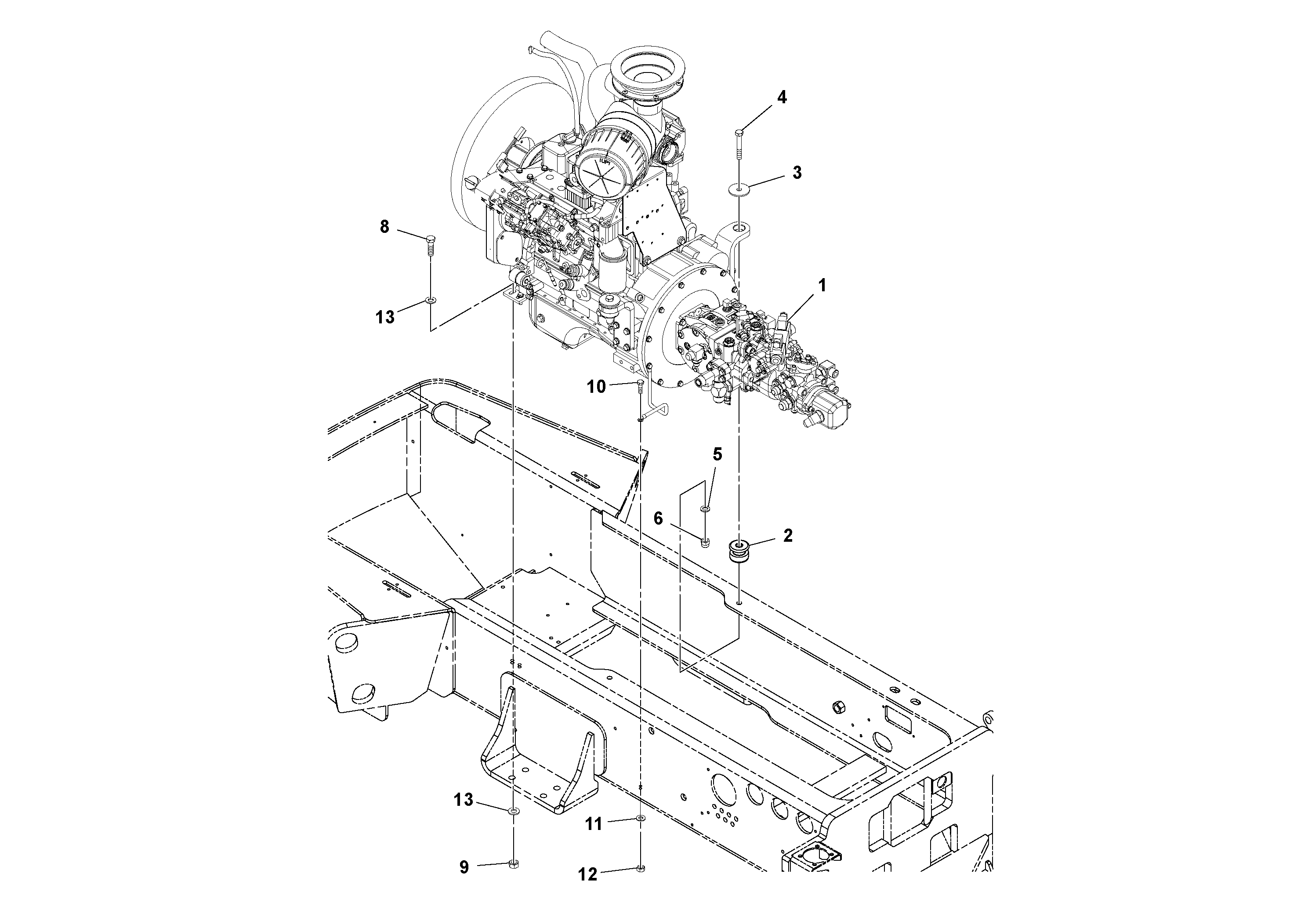 Схема запчастей Volvo SD70D/SD70F/SD77DX/SD77F S/N 197387- - 94079 Engine Installation 