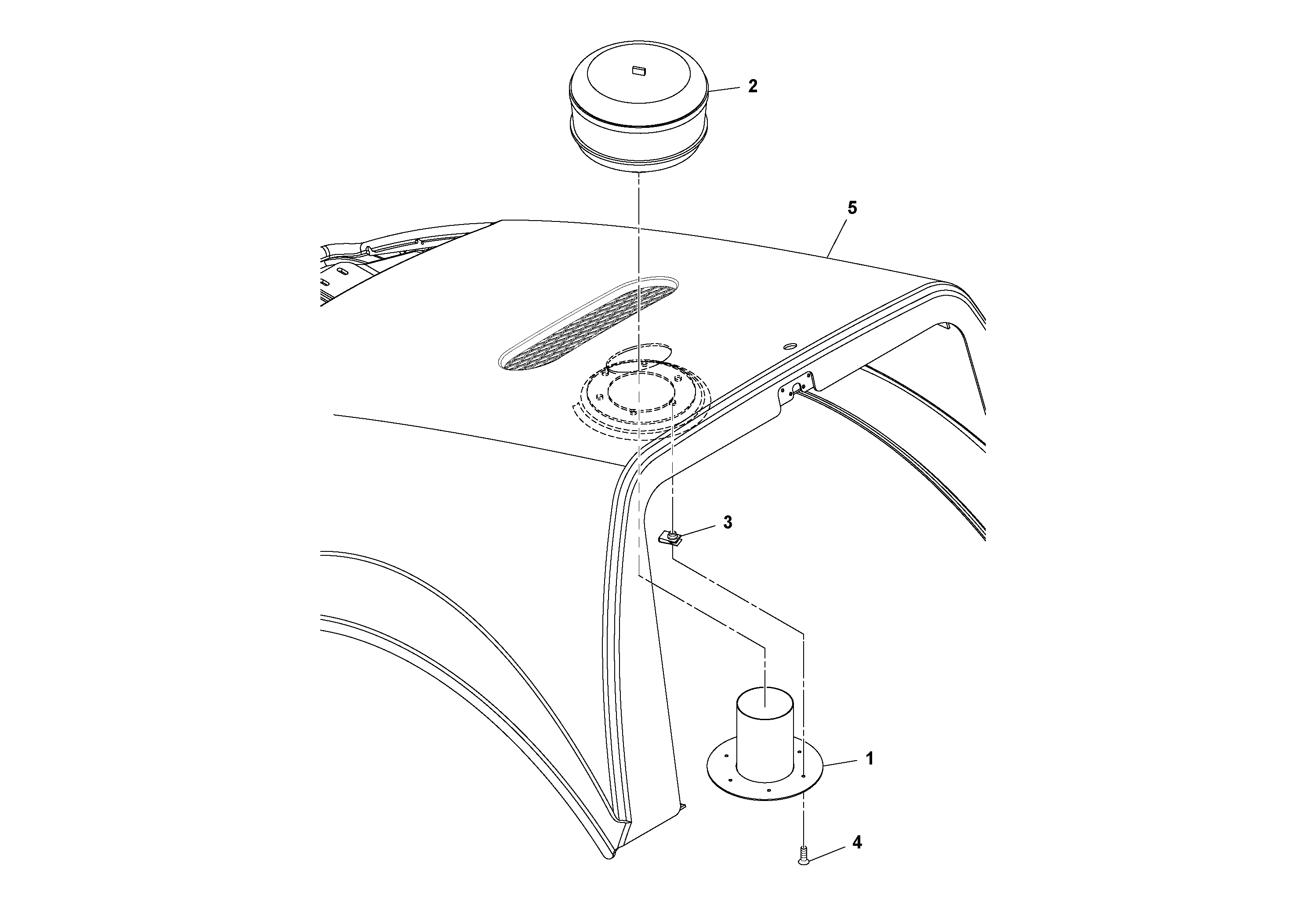 Схема запчастей Volvo SD70D/SD70F/SD77DX/SD77F S/N 197387- - 93037 Air Pre-cleaner Installation 