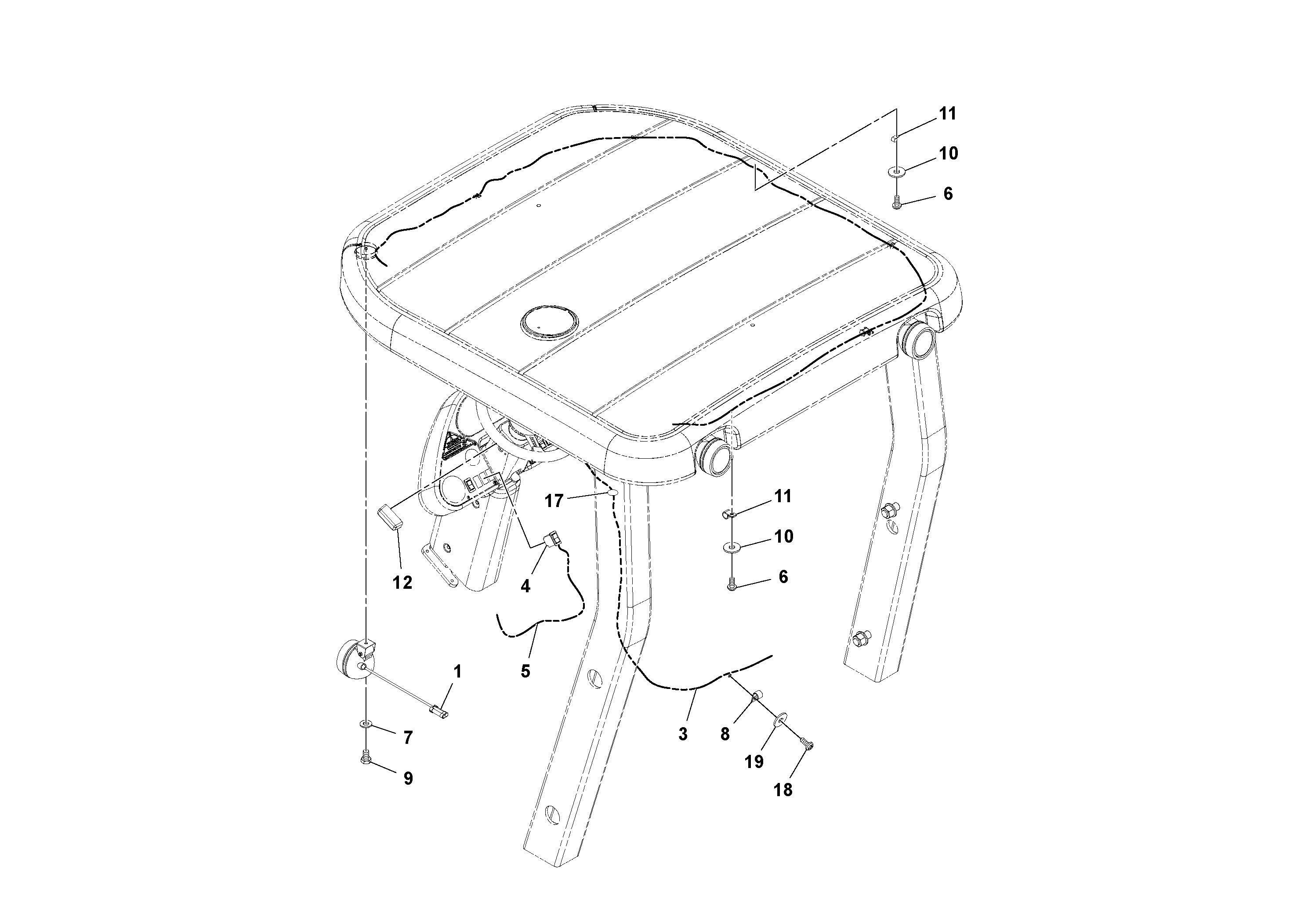 Схема запчастей Volvo SD70D/SD70F/SD77DX/SD77F S/N 197387- - 100845 Work lights Installation 