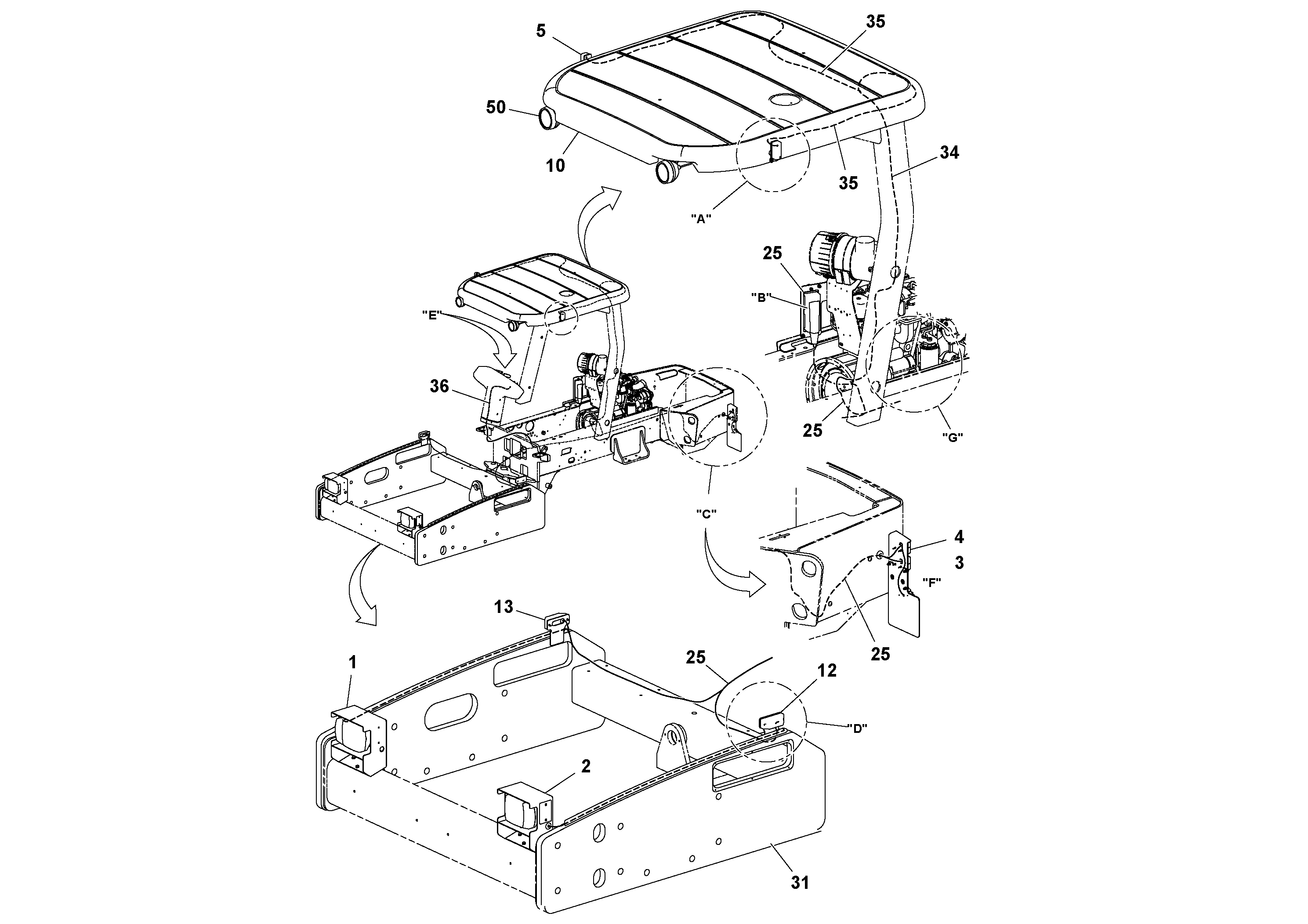 Схема запчастей Volvo SD70D/SD70F/SD77DX/SD77F S/N 197387- - 100851 Headlight Installation 