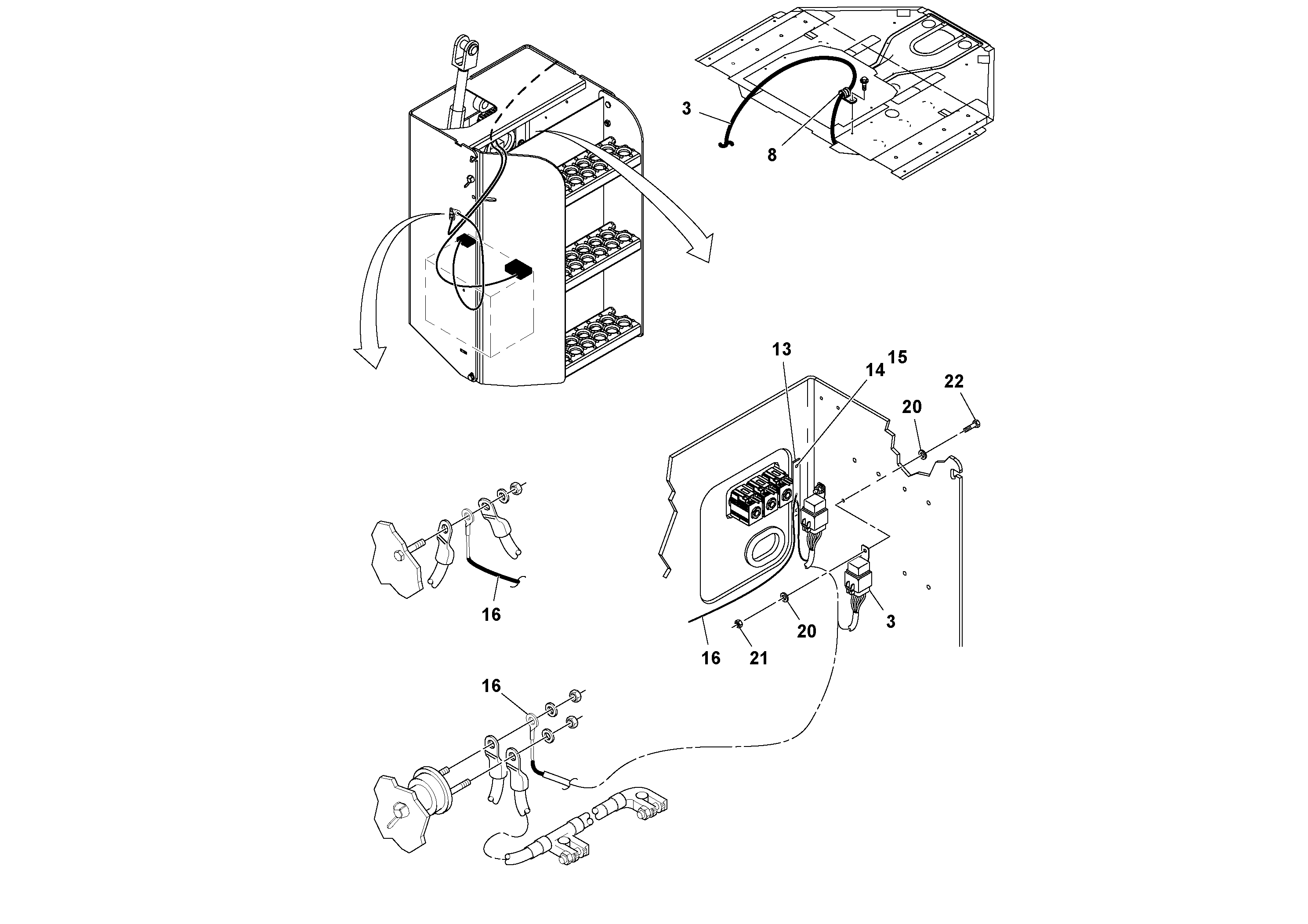 Схема запчастей Volvo SD70D/SD70F/SD77DX/SD77F S/N 197387- - 94568 Work lights Installation 