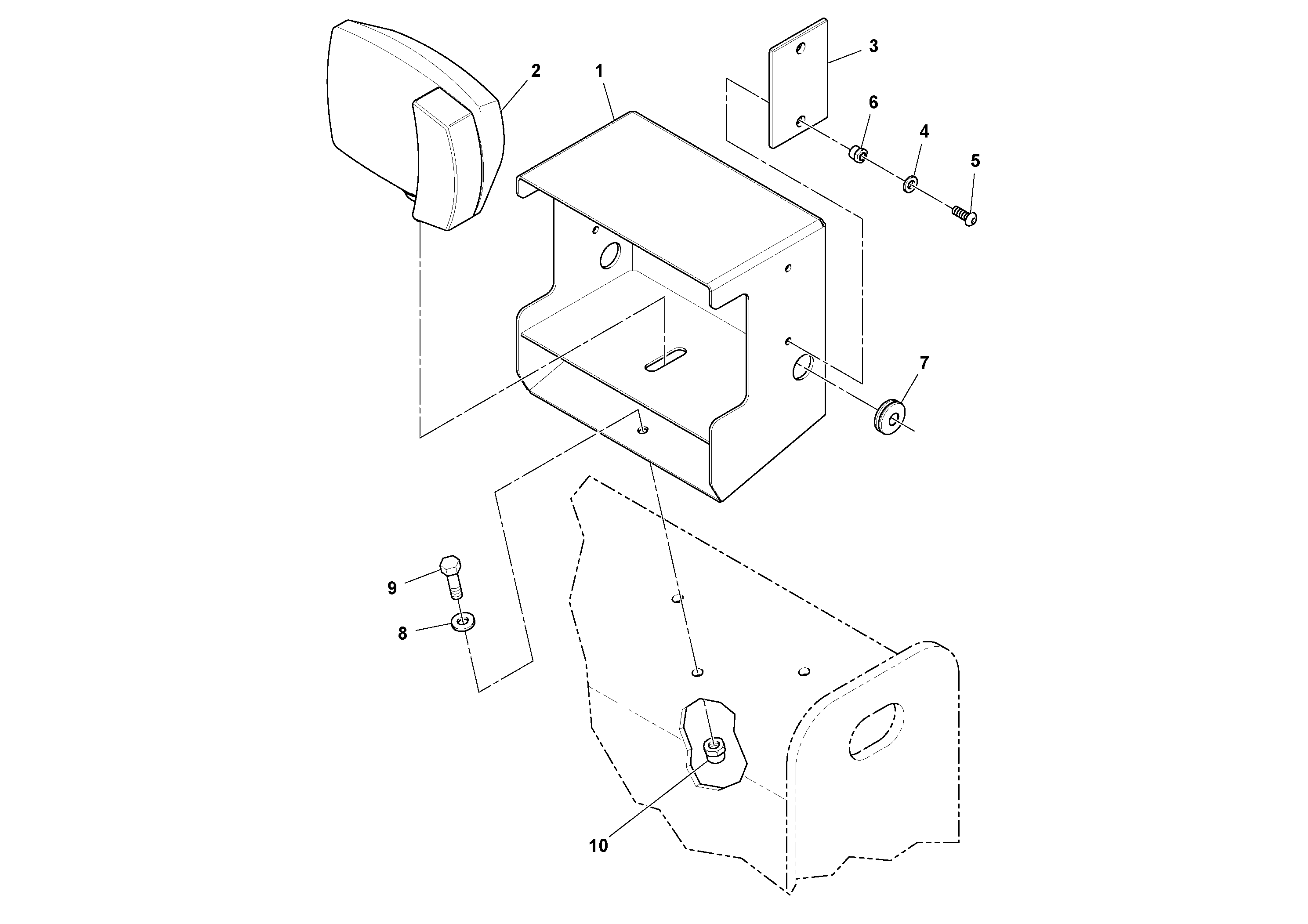 Схема запчастей Volvo SD70D/SD70F/SD77DX/SD77F S/N 197387- - 95143 Left Front Headlight Assembly 
