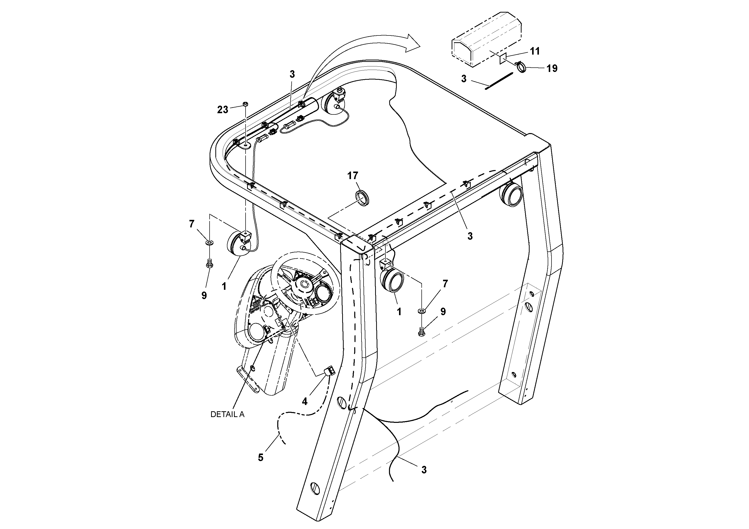 Схема запчастей Volvo SD70D/SD70F/SD77DX/SD77F S/N 197387- - 97889 Work lights Installation 