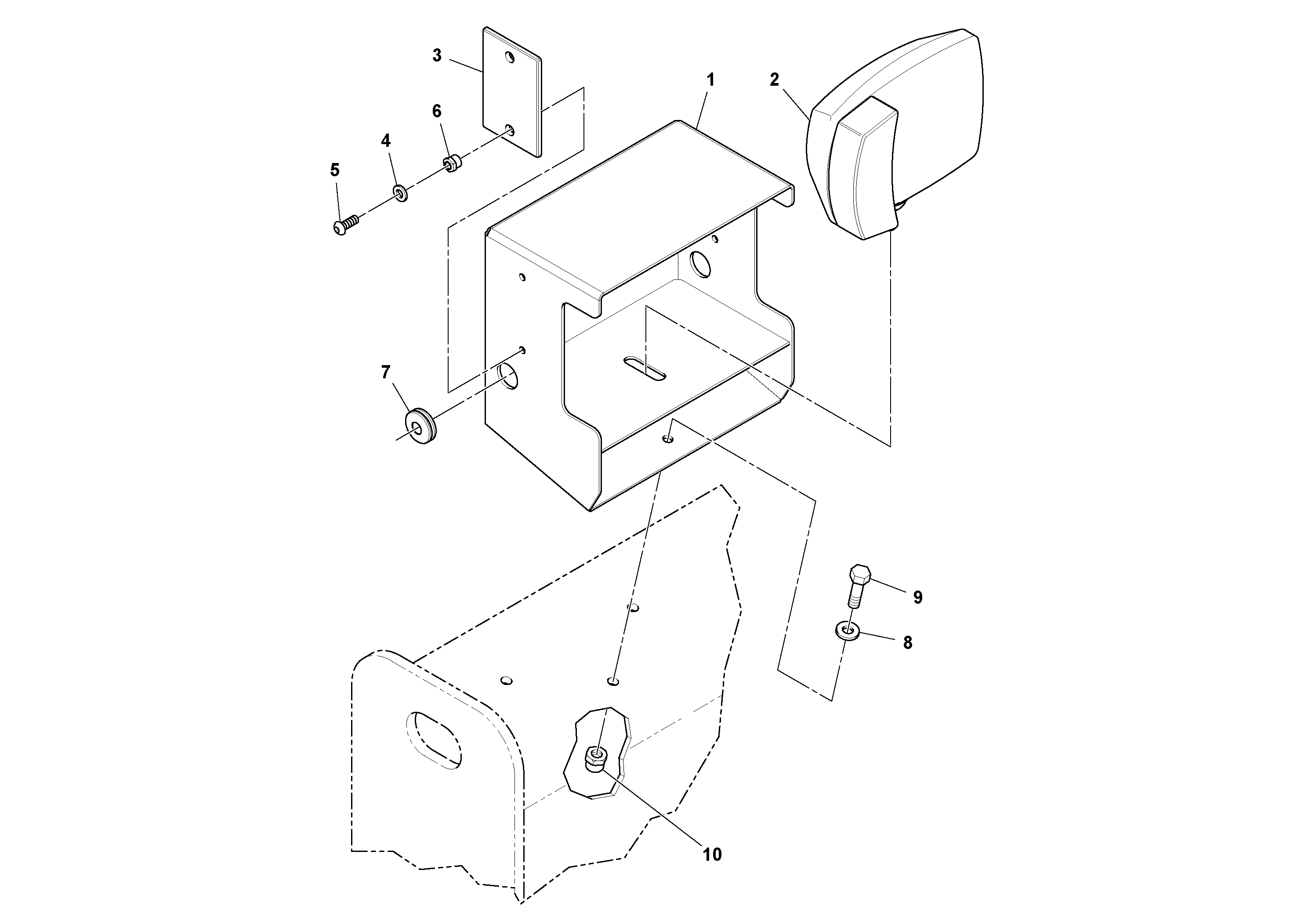 Схема запчастей Volvo SD70D/SD70F/SD77DX/SD77F S/N 197387- - 99946 Right Front Headlight Assembly 
