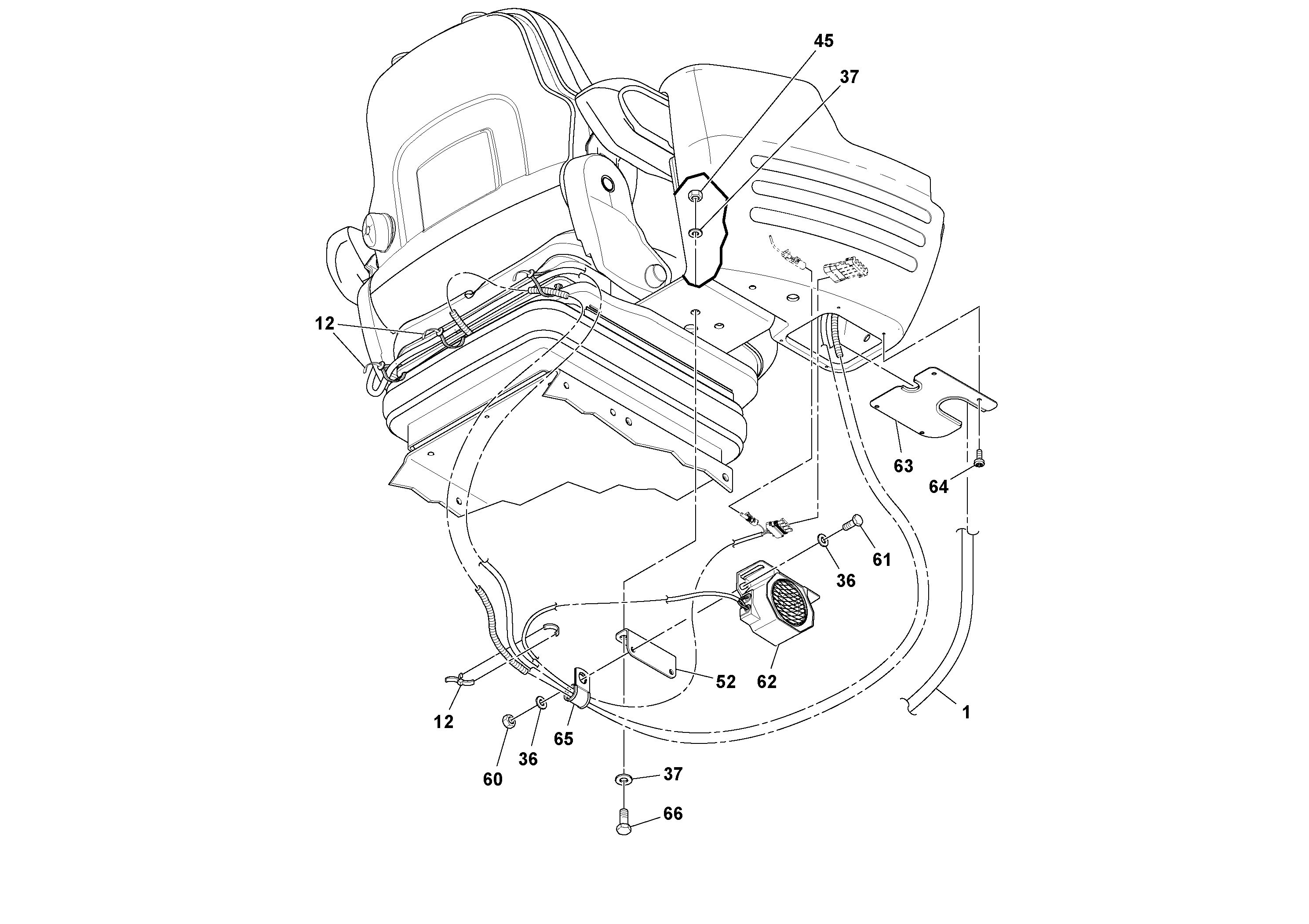 Схема запчастей Volvo SD70D/SD70F/SD77DX/SD77F S/N 197387- - 102639 Cable Harness Installation 