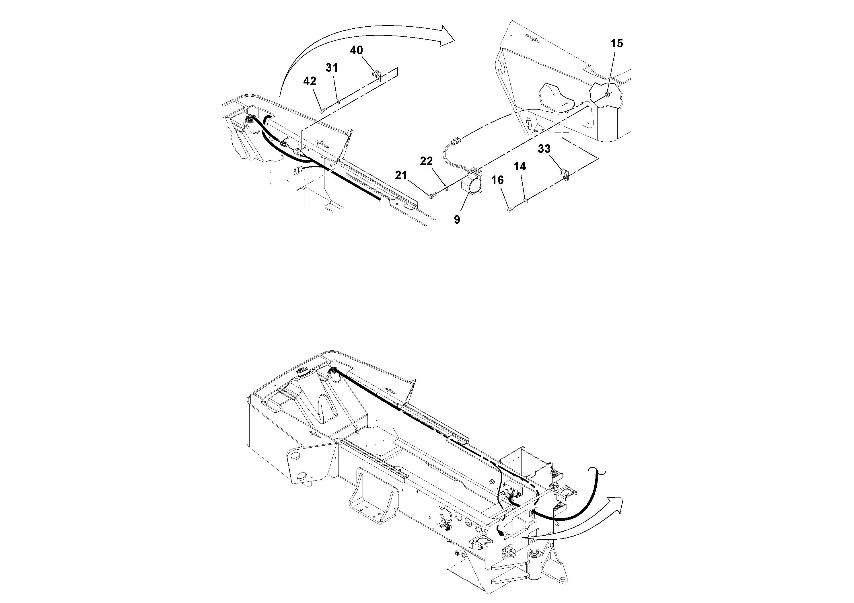 Схема запчастей Volvo SD70D/SD70F/SD77DX/SD77F S/N 197387- - 37417 Cable Harness Installation 