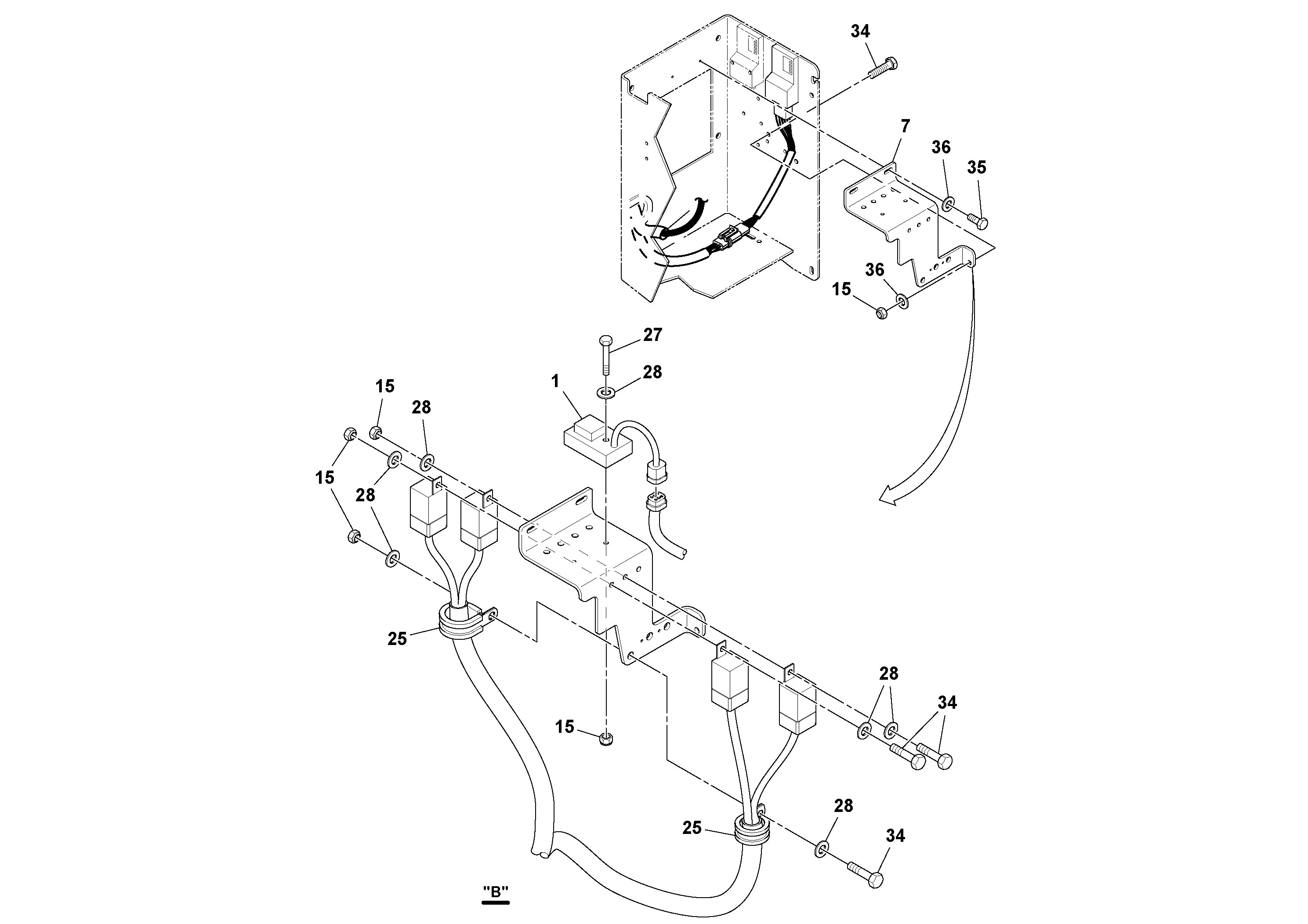 Схема запчастей Volvo SD70D/SD70F/SD77DX/SD77F S/N 197387- - 40380 Cable Harness Installation 