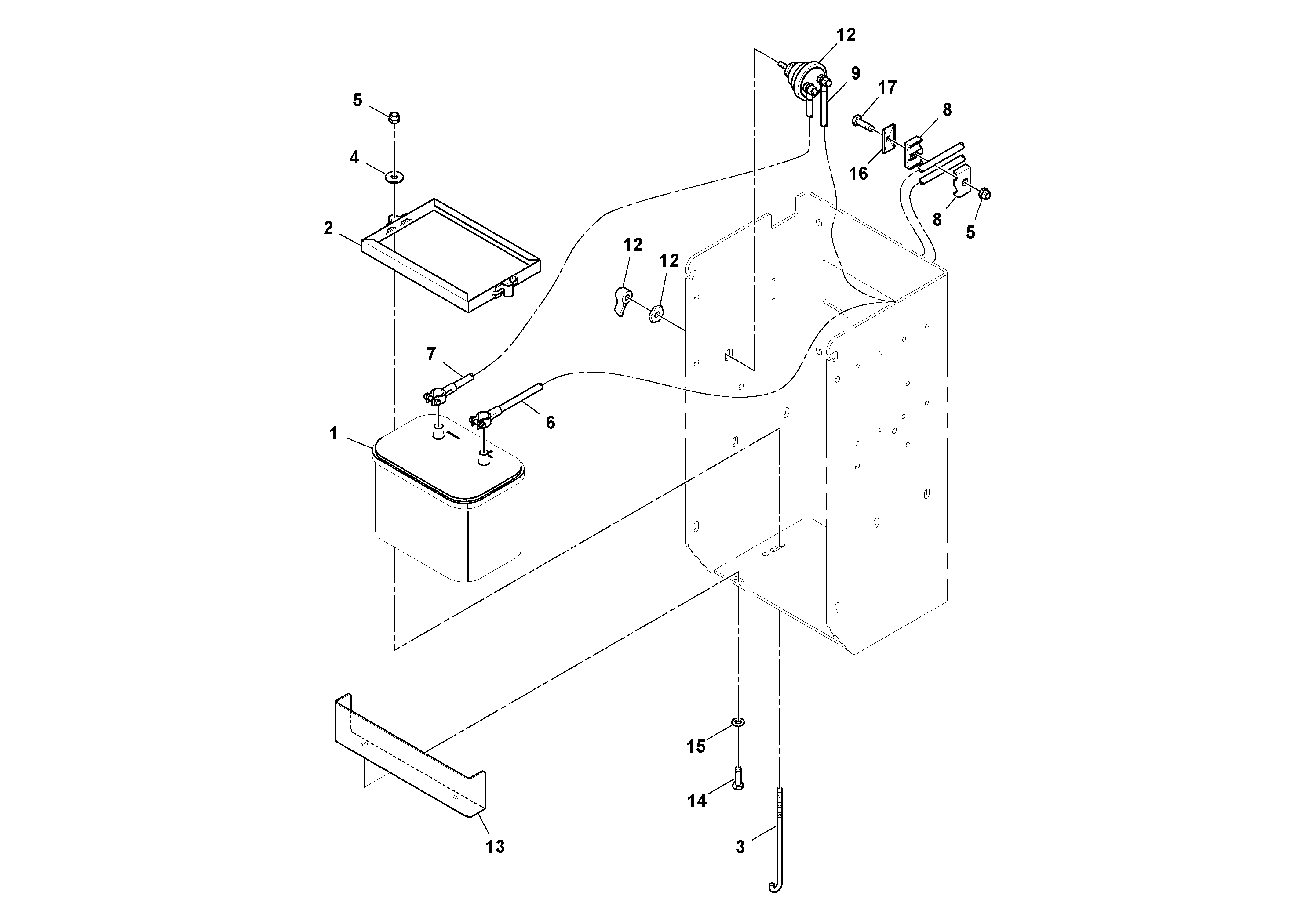 Схема запчастей Volvo SD70D/SD70F/SD77DX/SD77F S/N 197387- - 88350 Battery installation 