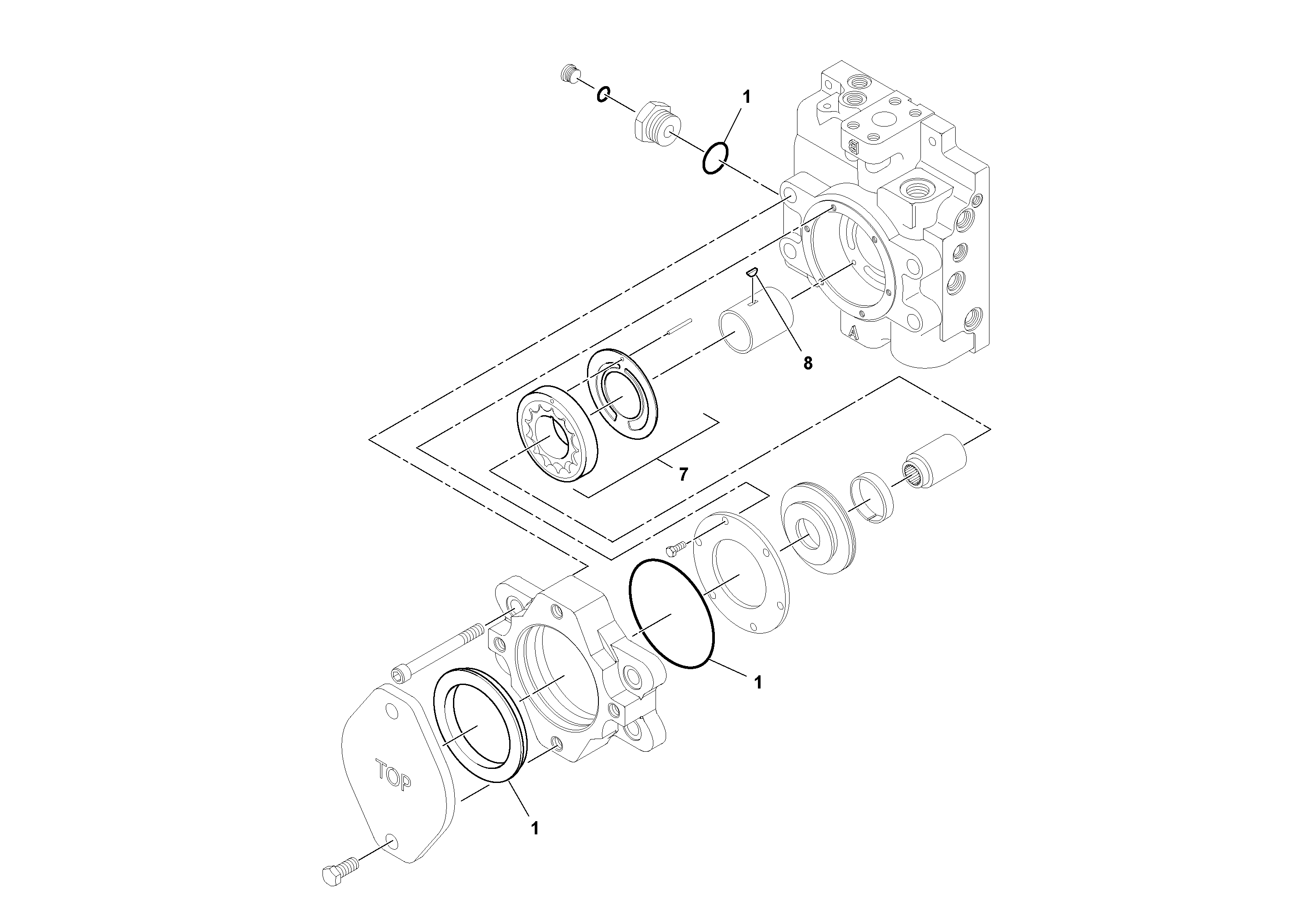 Схема запчастей Volvo SD100C S/N 198060 - - 52306 Propulsion Pump 