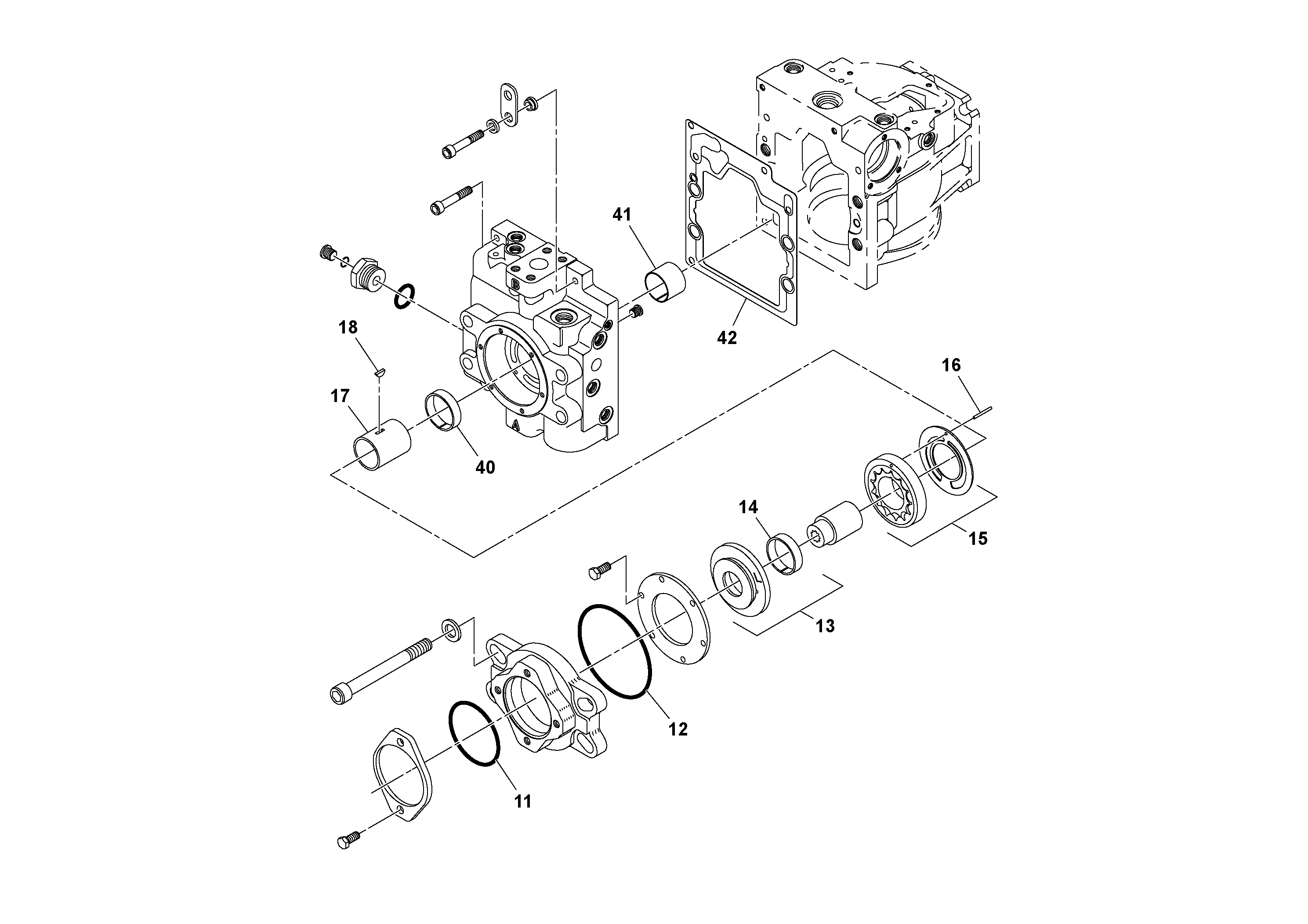 Схема запчастей Volvo SD100C S/N 198060 - - 52310 Propulsion Pump 