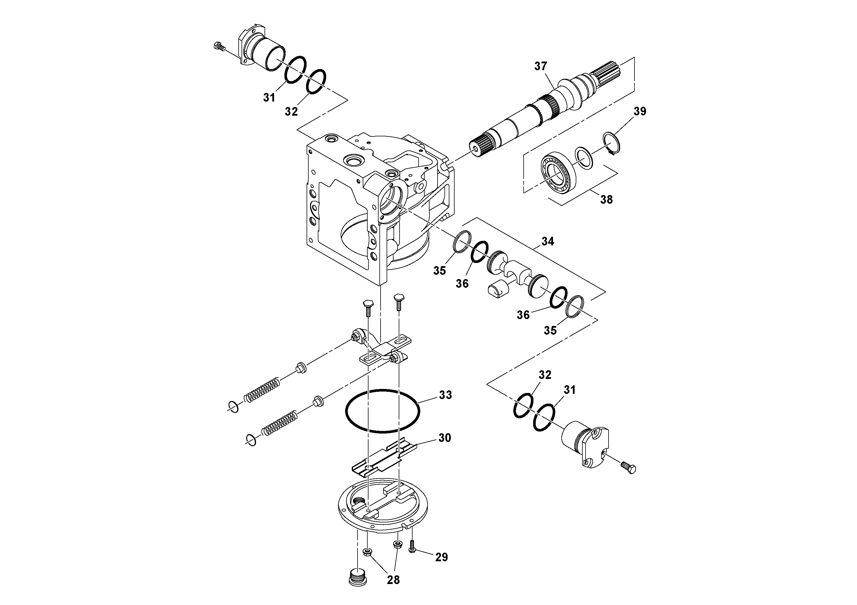 Схема запчастей Volvo SD100C S/N 198060 - - 52312 Propulsion Pump 