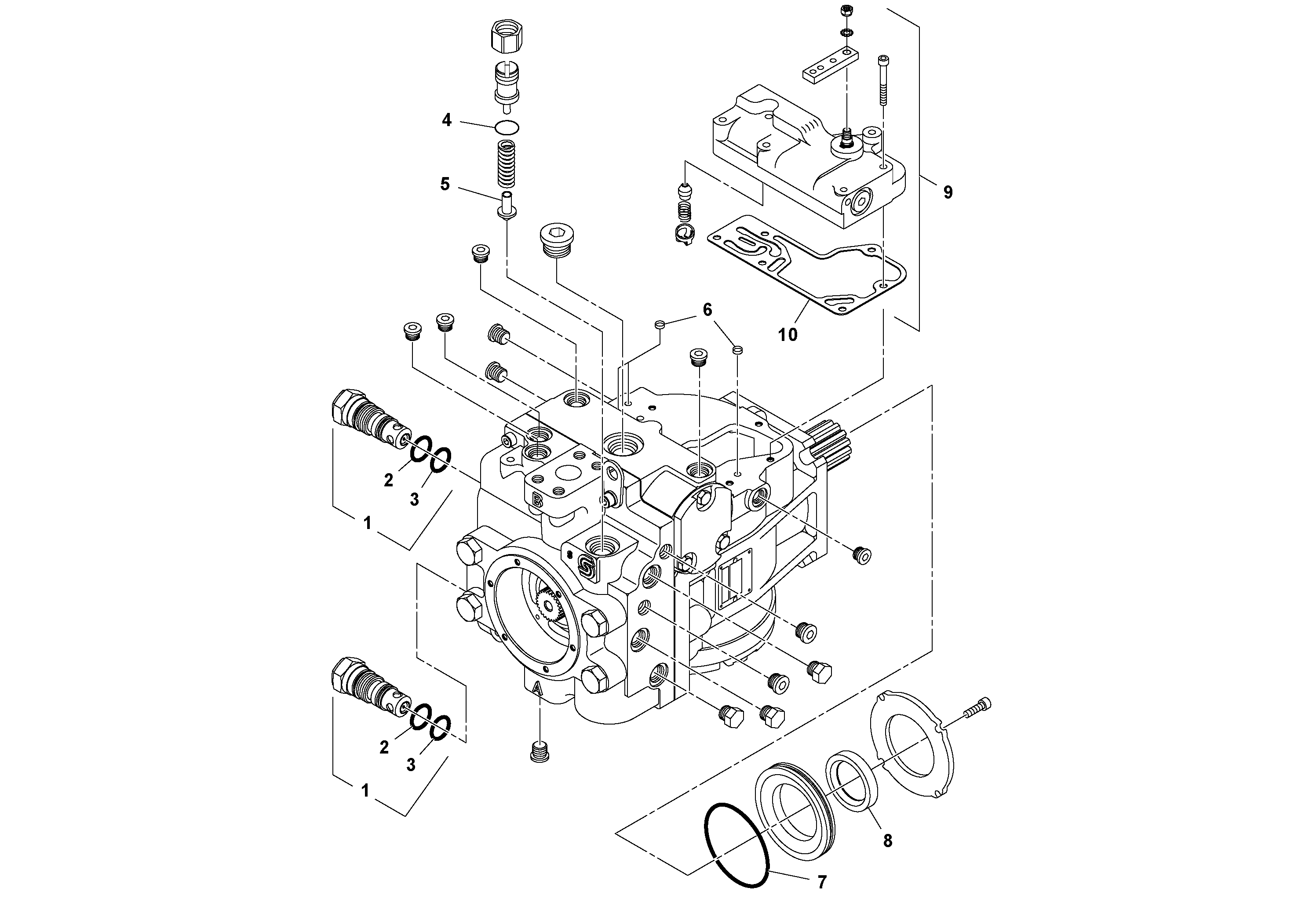 Схема запчастей Volvo SD100C S/N 198060 - - 74188 Propulsion Pump 