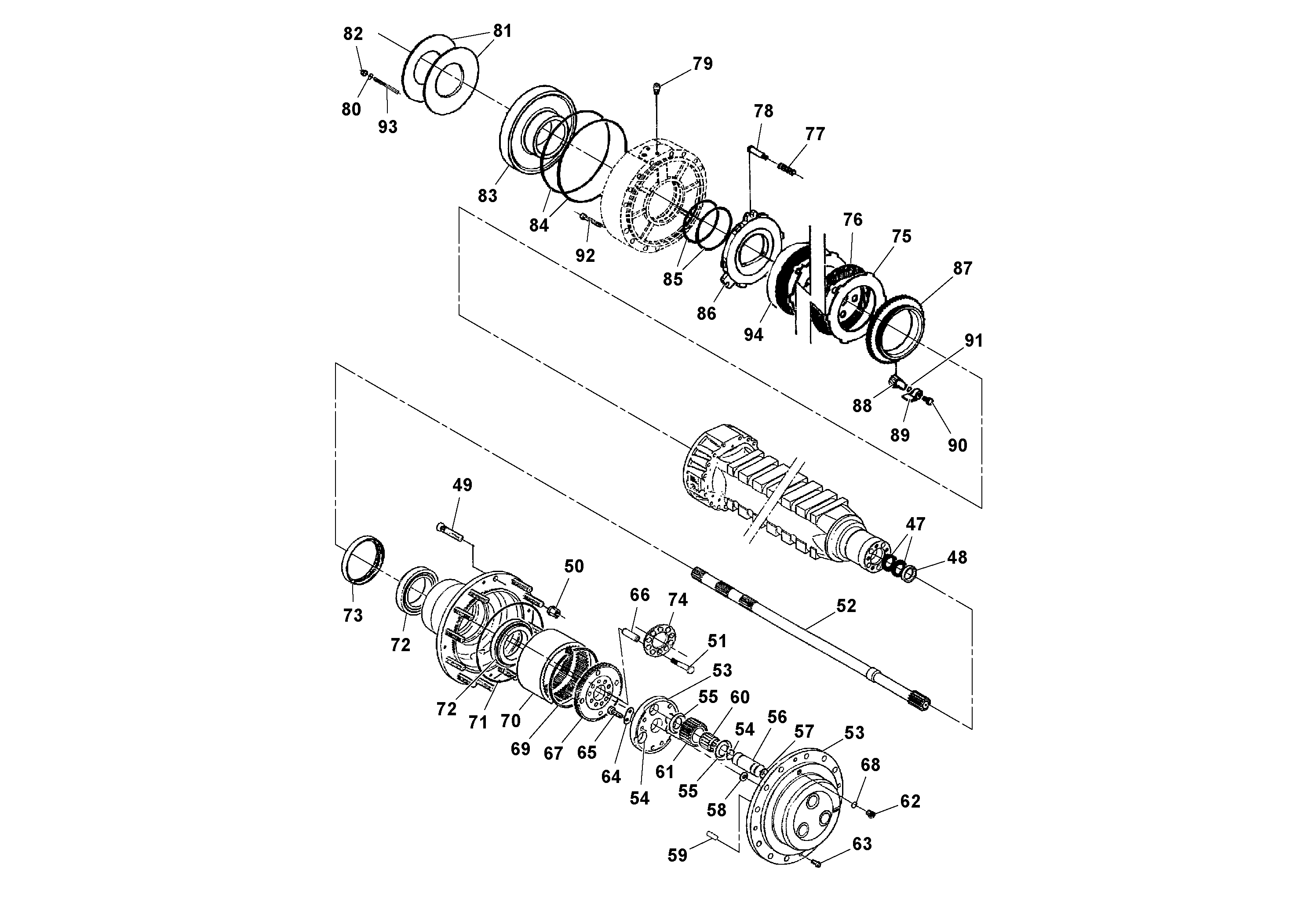 Схема запчастей Volvo SD100C S/N 198060 - - 62857 Мост (ось) 