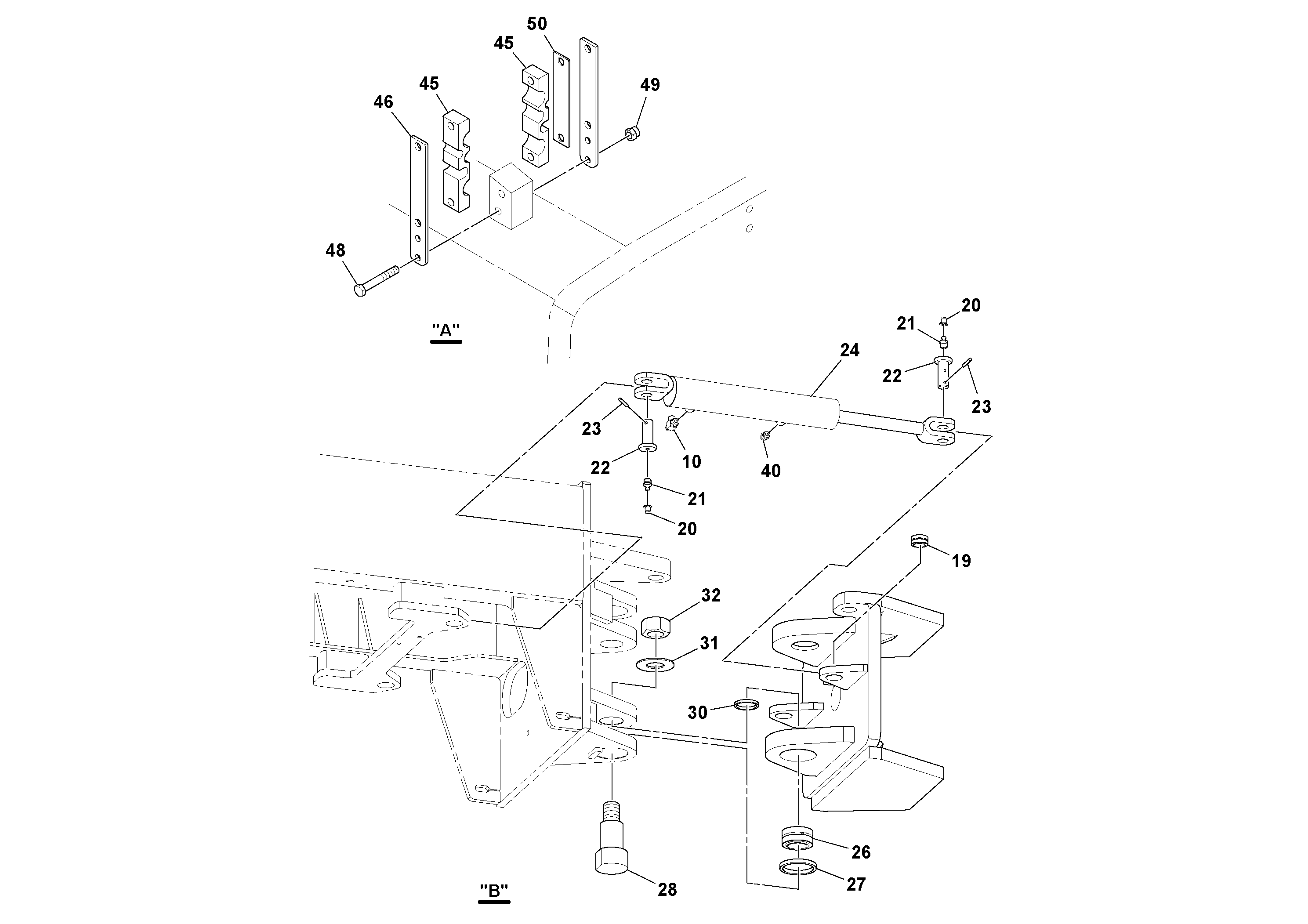 Схема запчастей Volvo SD100C S/N 198060 - - 52630 Drum and Swivel Installation 