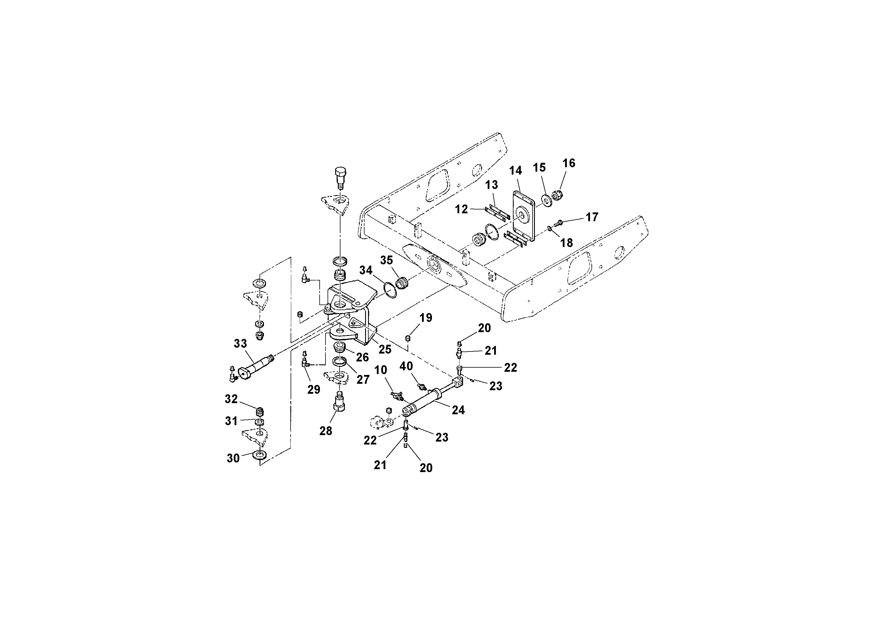 Схема запчастей Volvo SD100C S/N 198060 - - 72747 Drum and Swivel Installation 